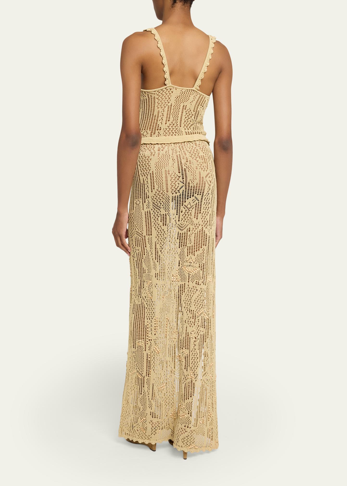 Isabel Marant Ornella Lace-Up Crochet Knit Maxi Dress - Bergdorf