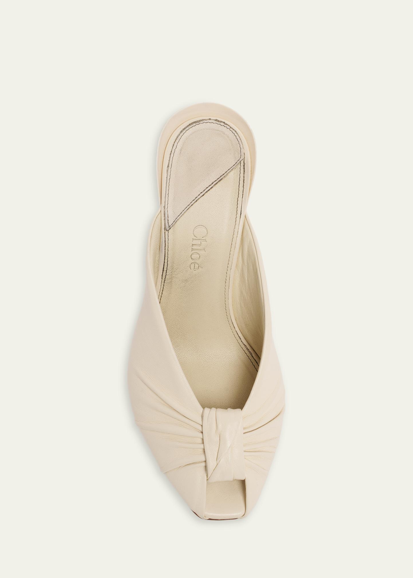Chloe 95mm Suzie Knotted Leather Mules - Bergdorf Goodman