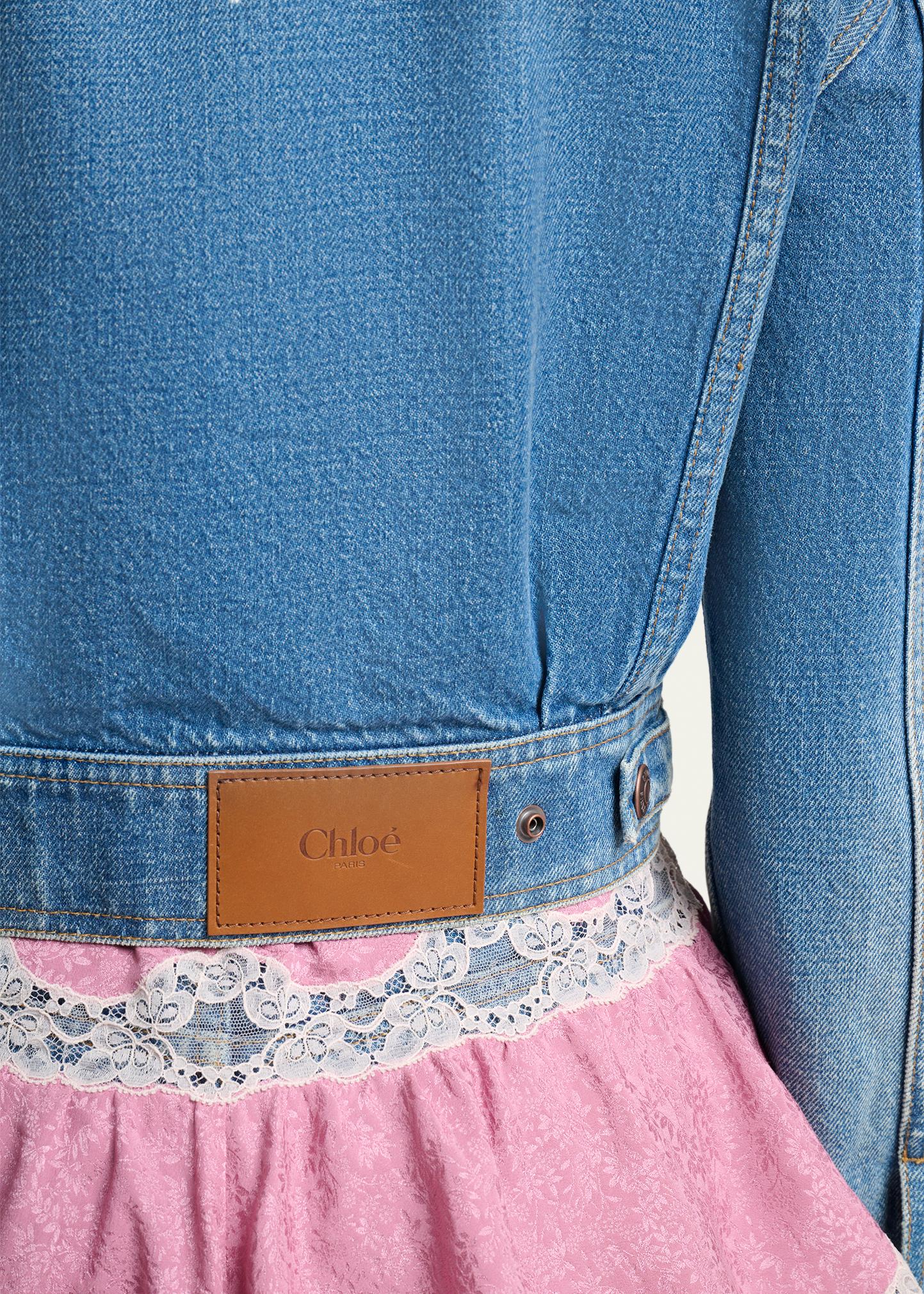 Chloé Collarless Denim Crop Jacket - Bergdorf Goodman