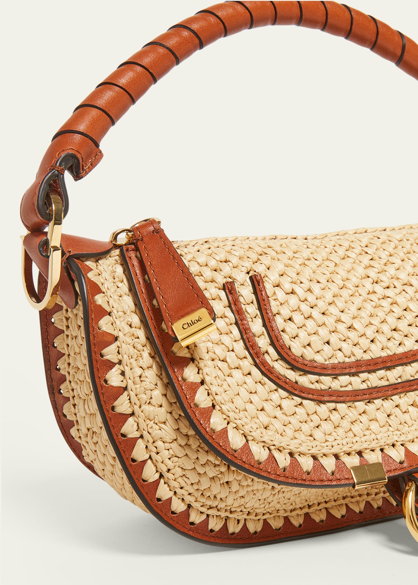 Chloe Marcie Top-Handle Bag in Viscose Raffia - Bergdorf Goodman