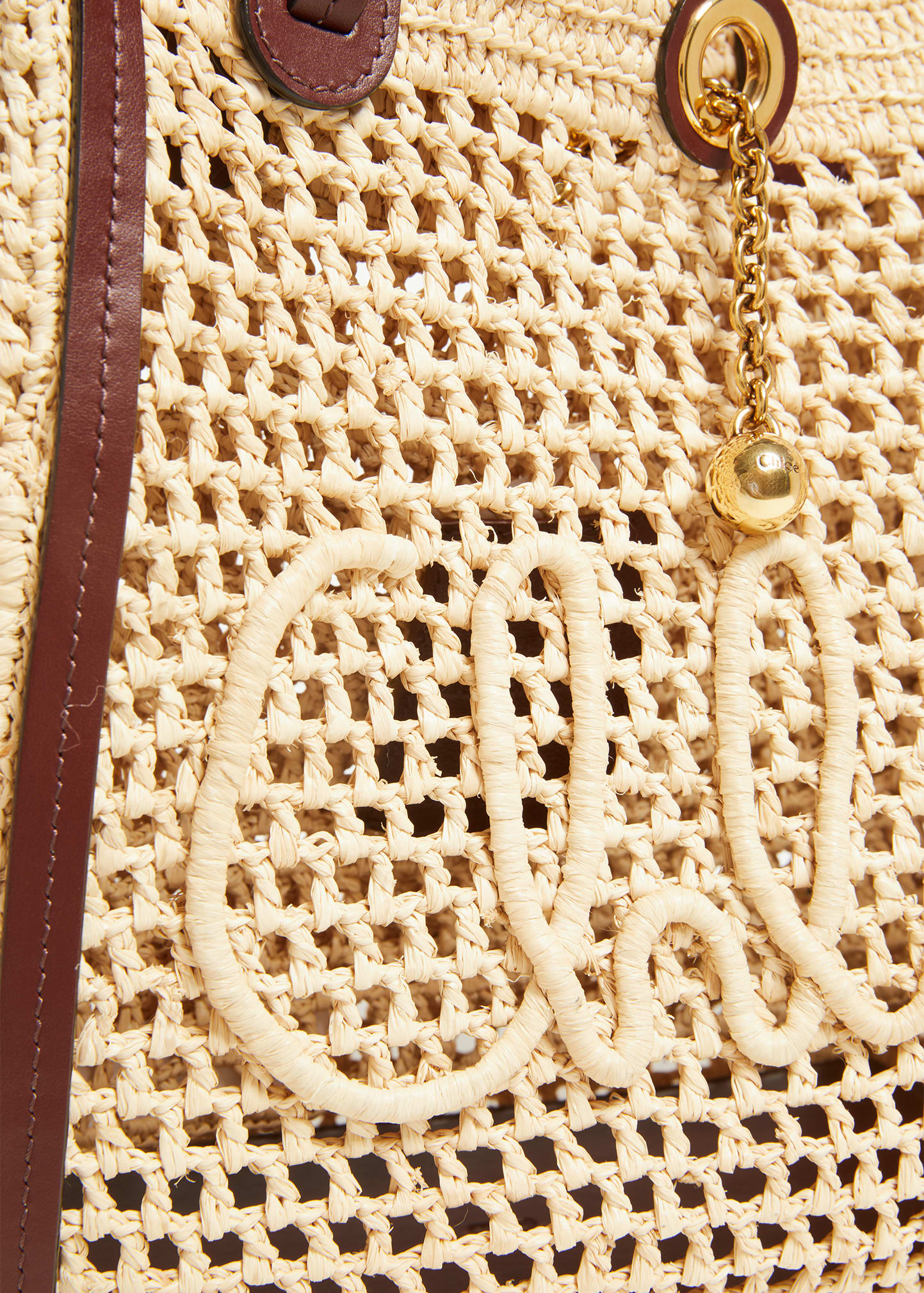 Chloe Logo Script Woven Raffia Tote Bag - Bergdorf Goodman