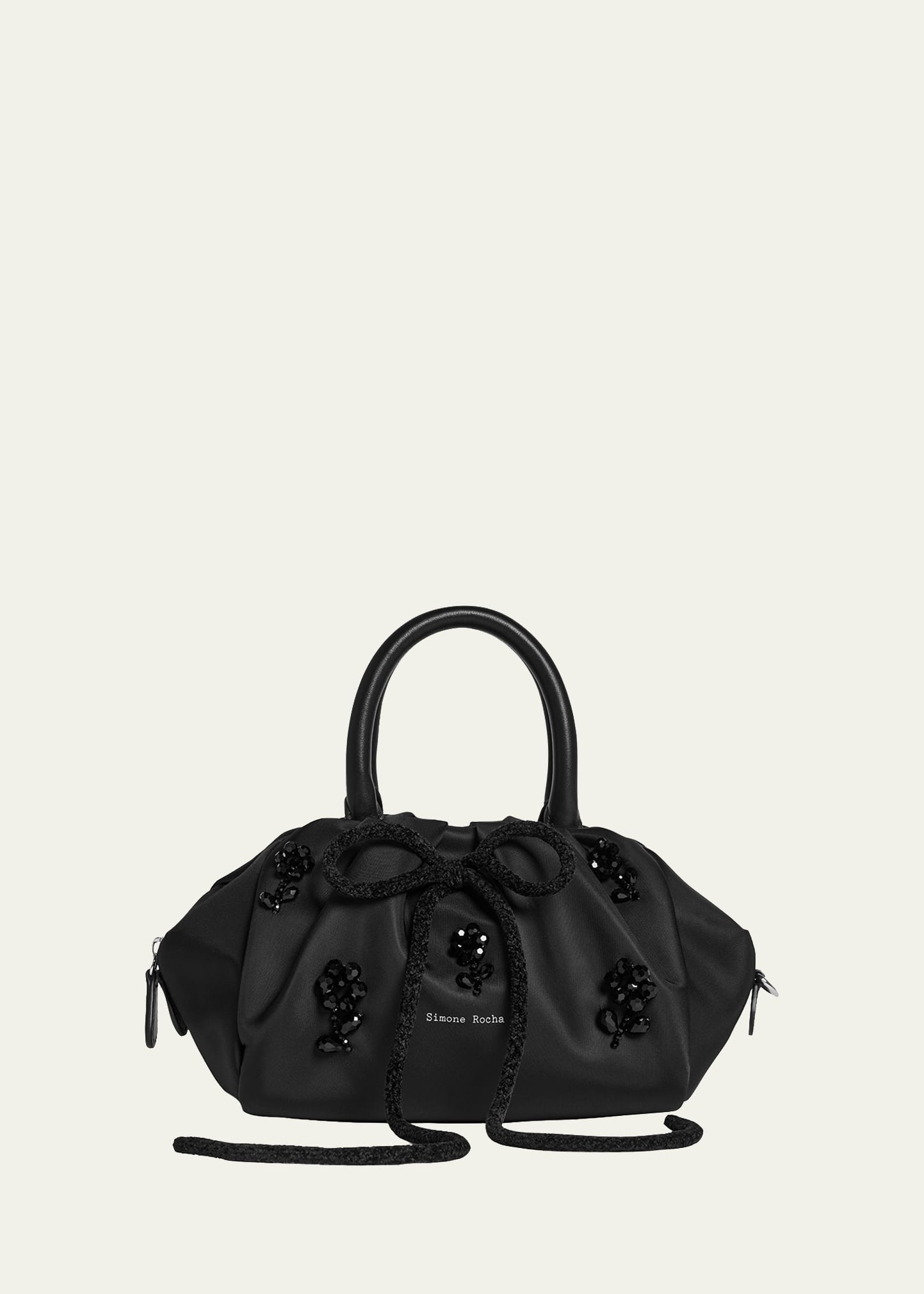 Simone Rocha Beaded Bow-Front Gathered Top-Handle Bag - Bergdorf