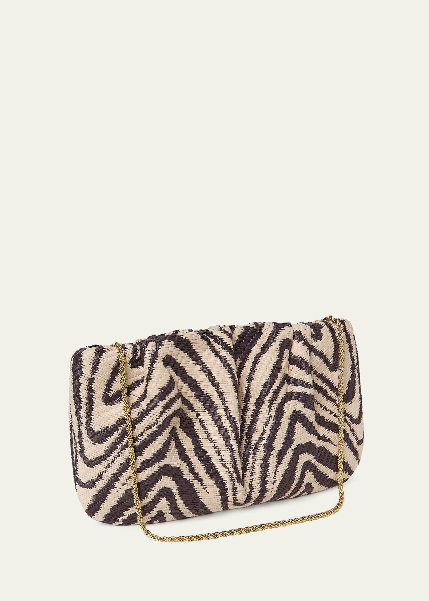 Loeffler Randall Serena Gathered Woven Zebra Clutch Bag - Bergdorf