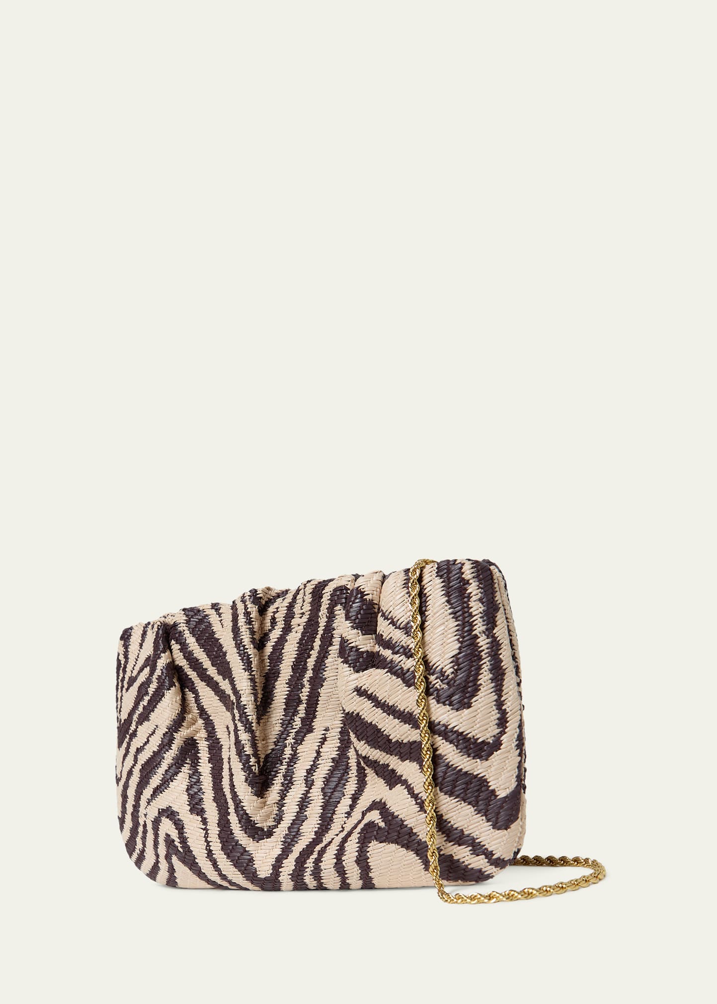 Loeffler Randall Serena Gathered Woven Zebra Clutch Bag - Bergdorf