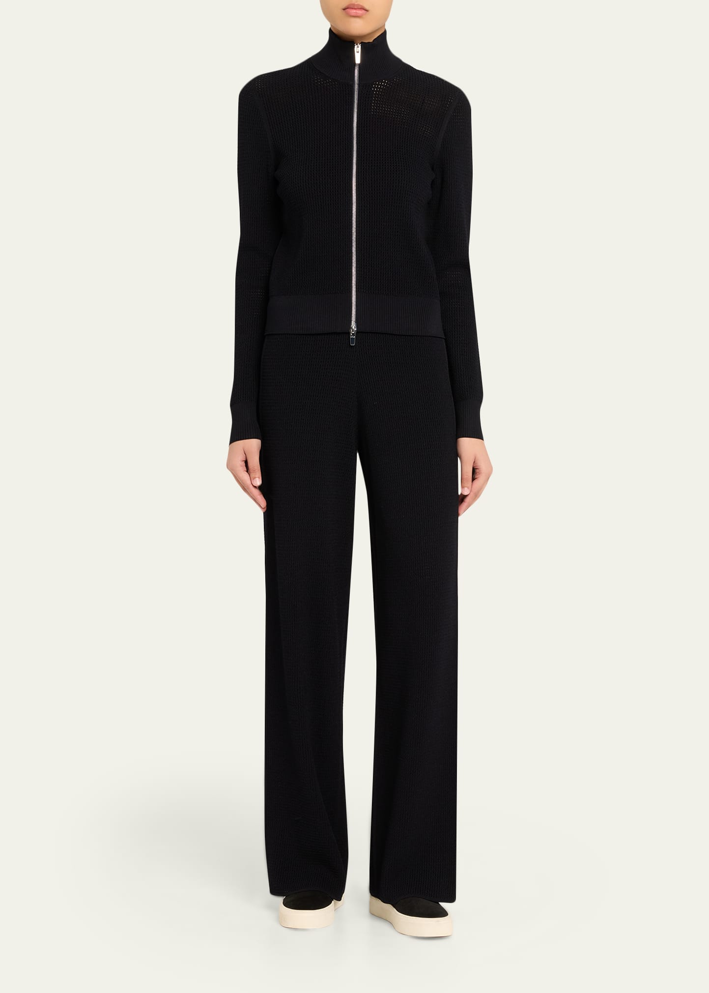 A.L.C. Jax Open-Work Zip Cardigan - Bergdorf Goodman