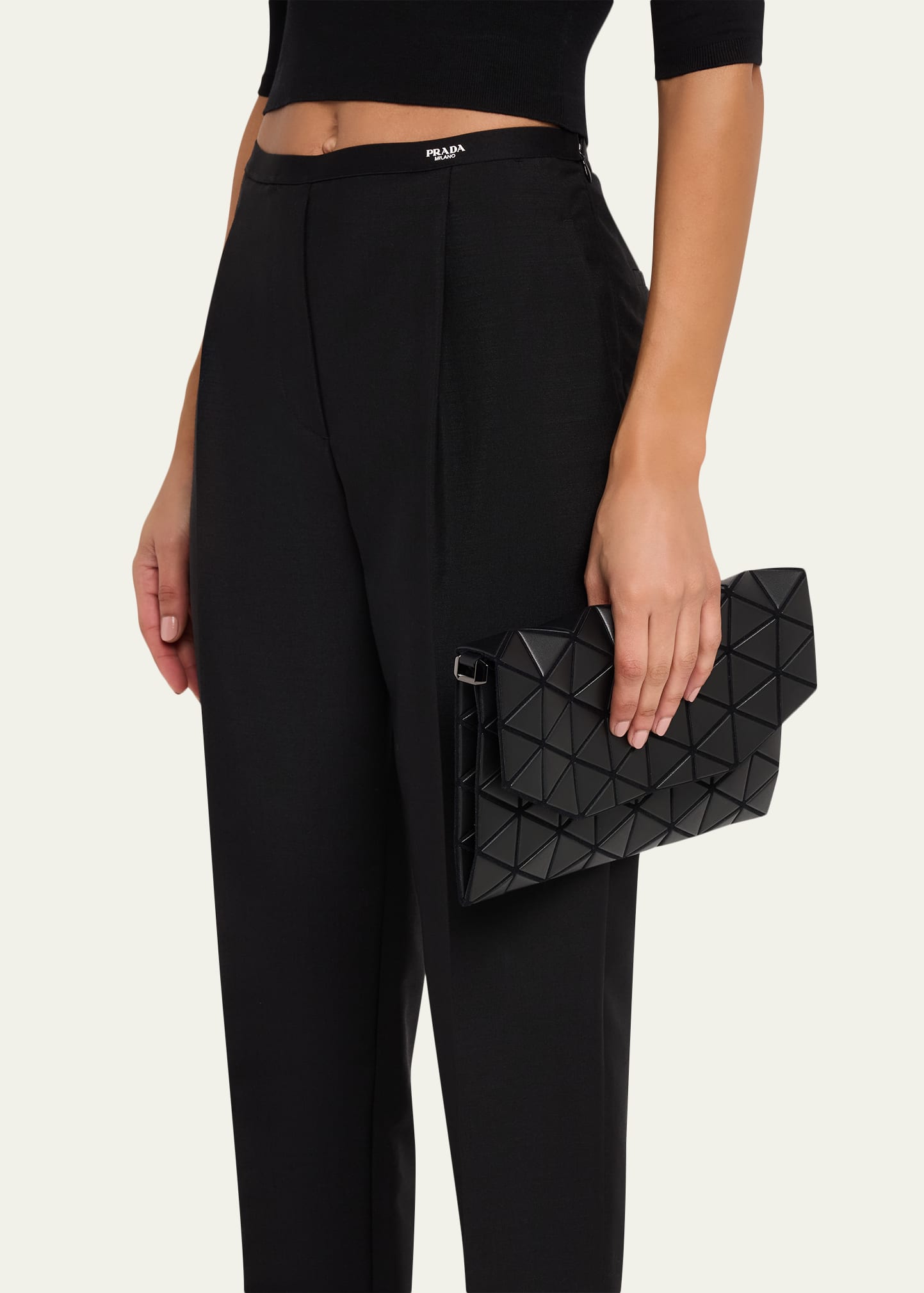 BAO BAO ISSEY MIYAKE Tonneau Matte Geometric Shoulder Bag