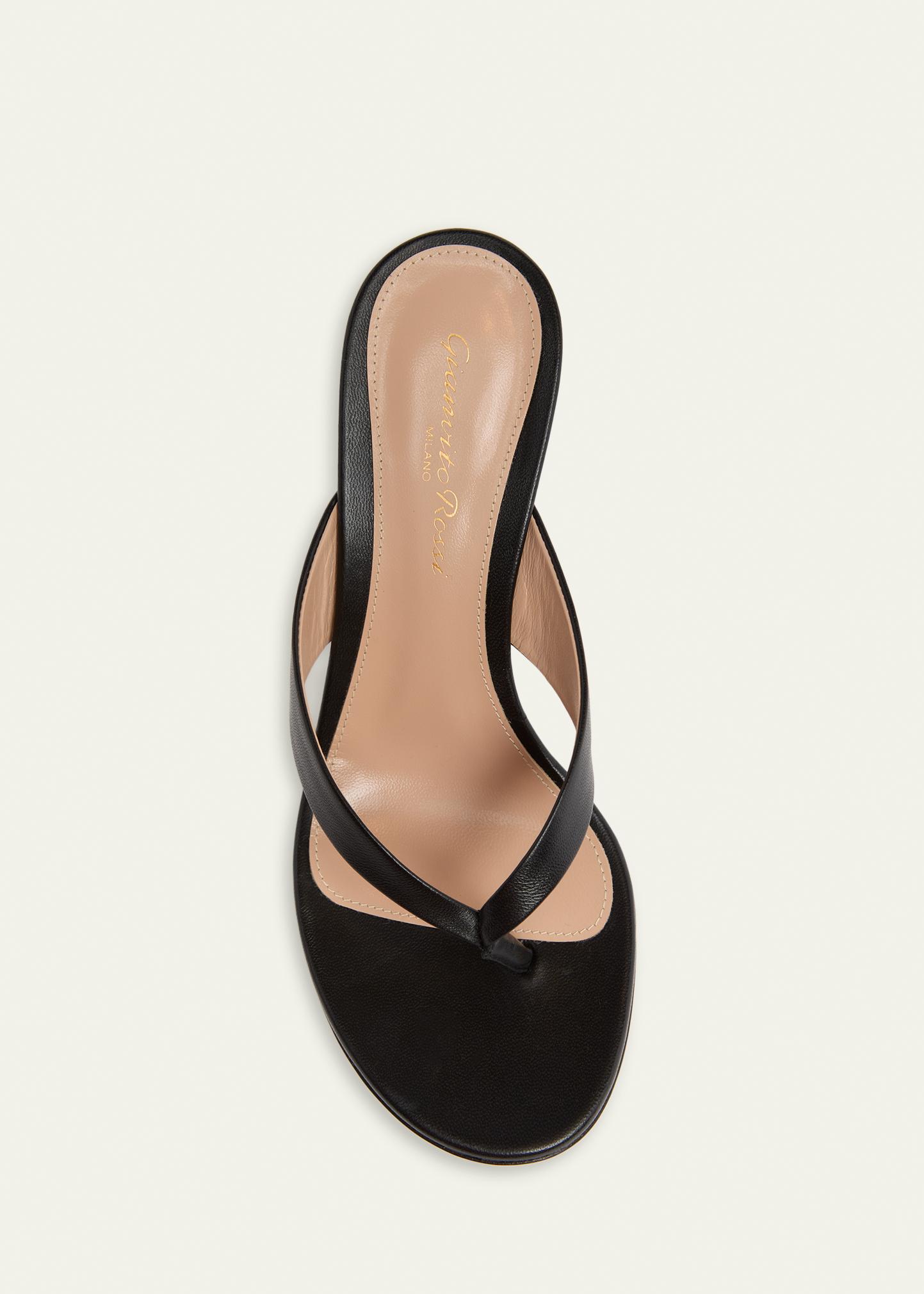 Gianvito Rossi 70mm Sofia Leather Thong Sandals - Bergdorf Goodman