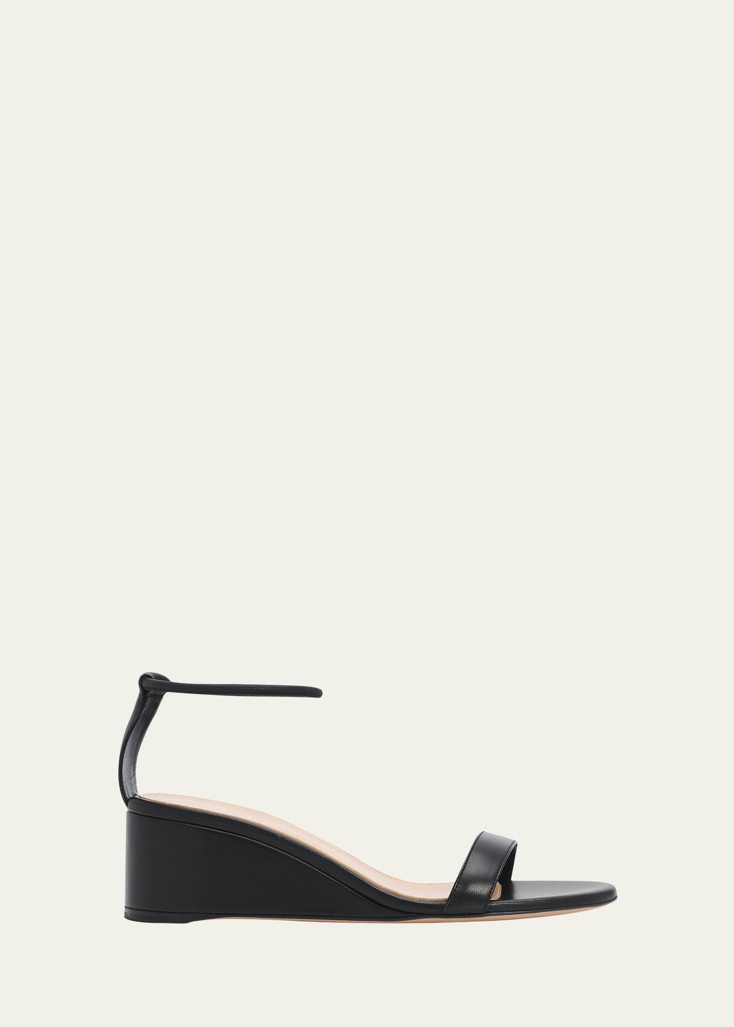 Gianvito Rossi 45mm Nappa Leather Wedge Sandals