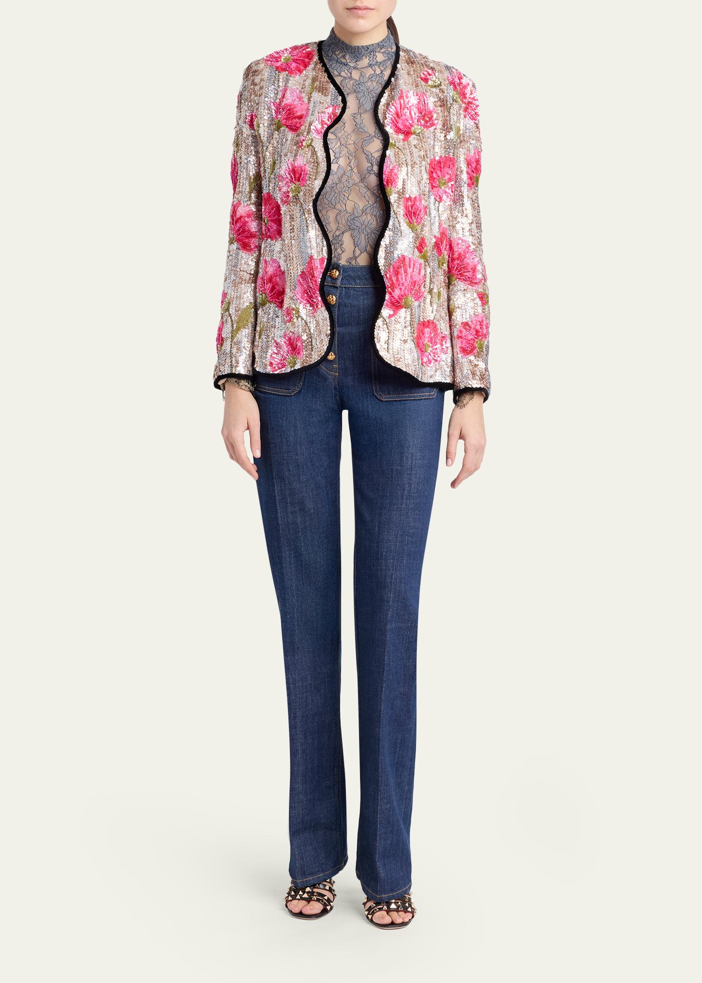 Valentino Garavani Turtleneck Lace Long-Sleeve Bodysuit - Bergdorf