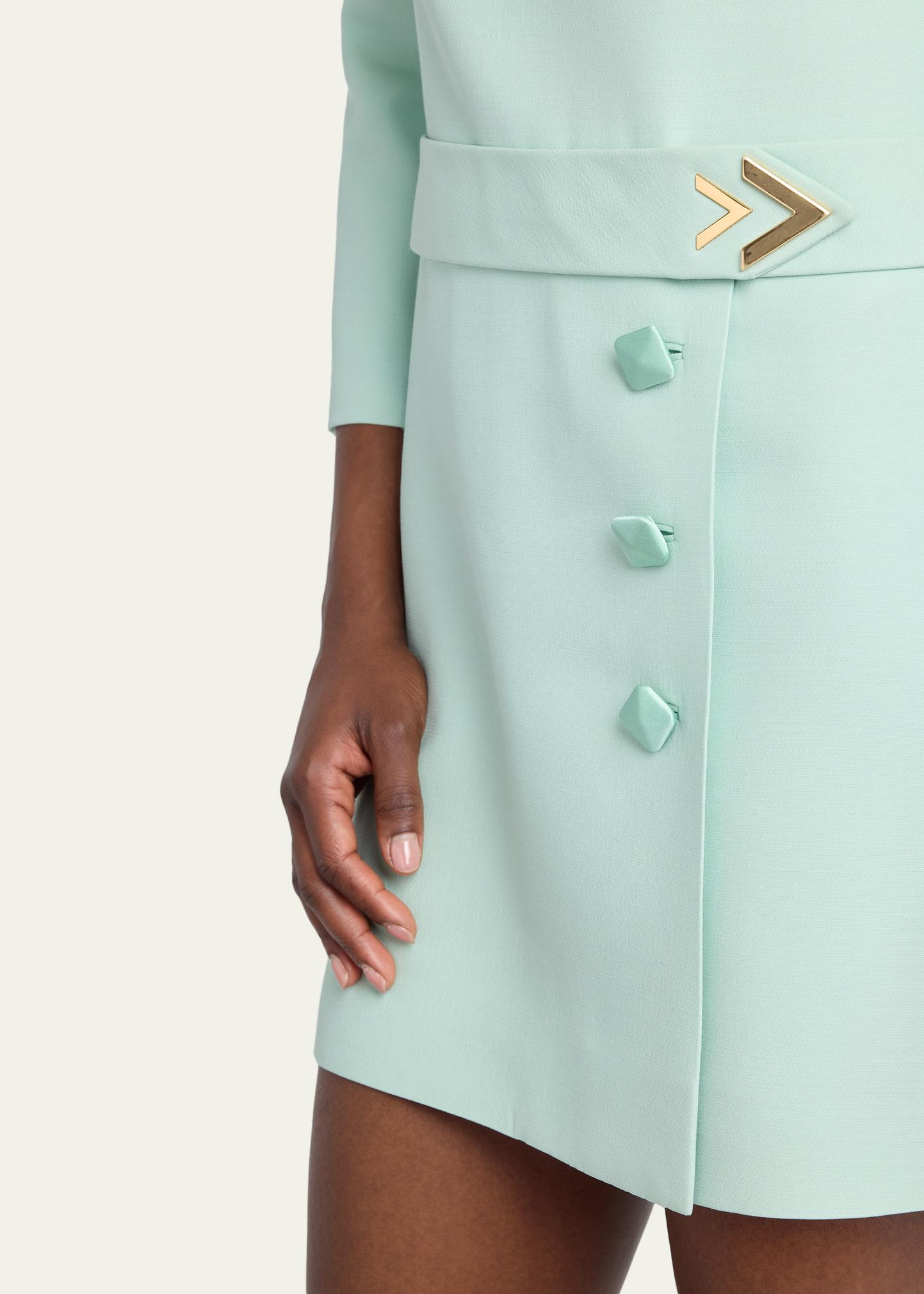 Valentino Garavani Crepe Couture Belted VLogo Mini Dress  display picture 2