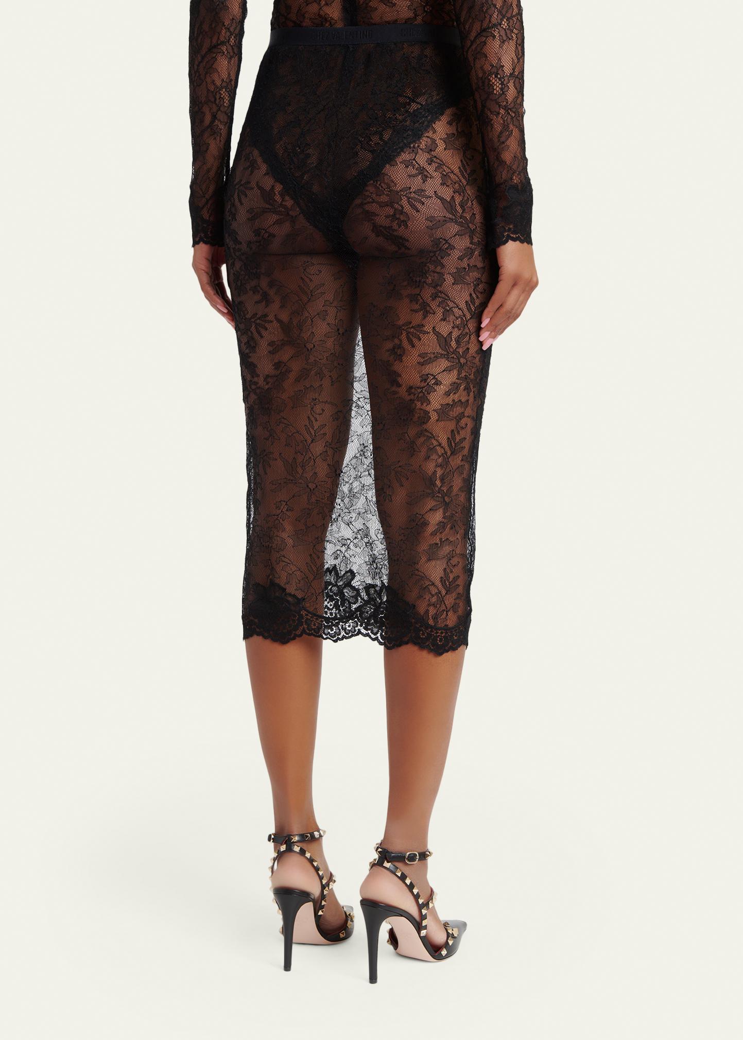 Valentino Garavani Lace Bodycon Midi-Skirt - Bergdorf Goodman
