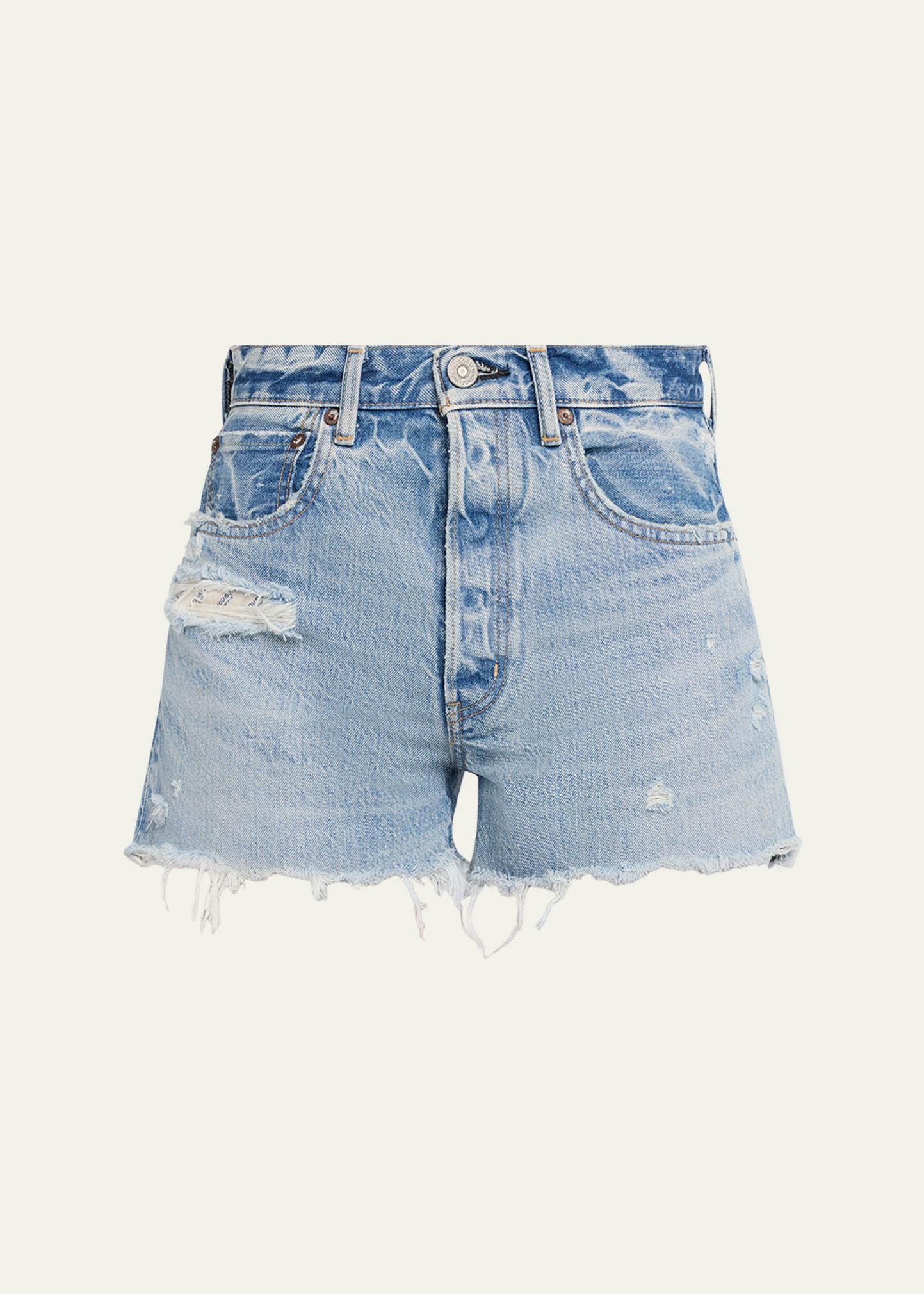MOUSSY VINTAGE Ridgeme Distressed Denim Shorts - Bergdorf Goodman