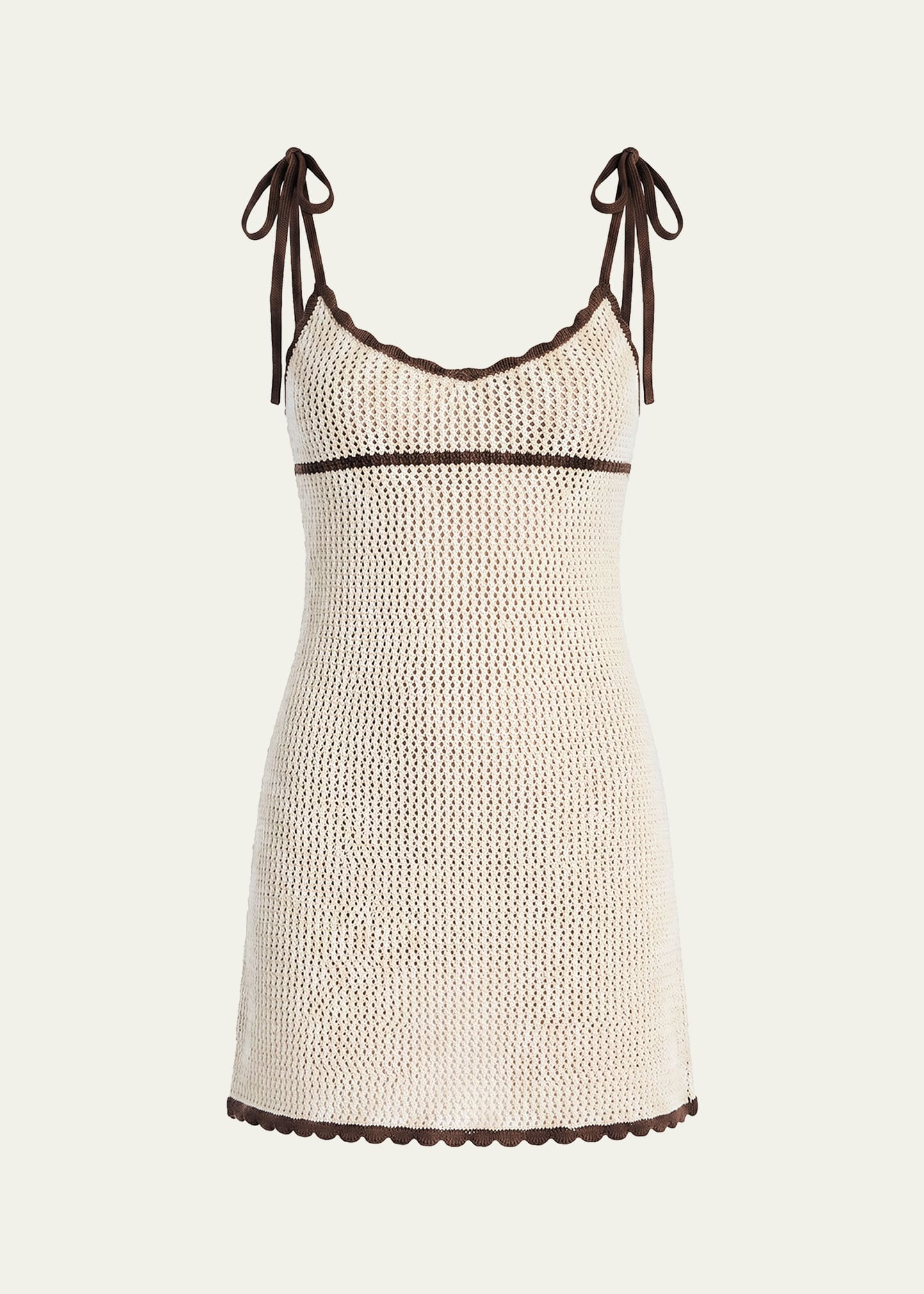 SEROYA Malkie Crochet Tie-Strap Mini Dress - Bergdorf Goodman