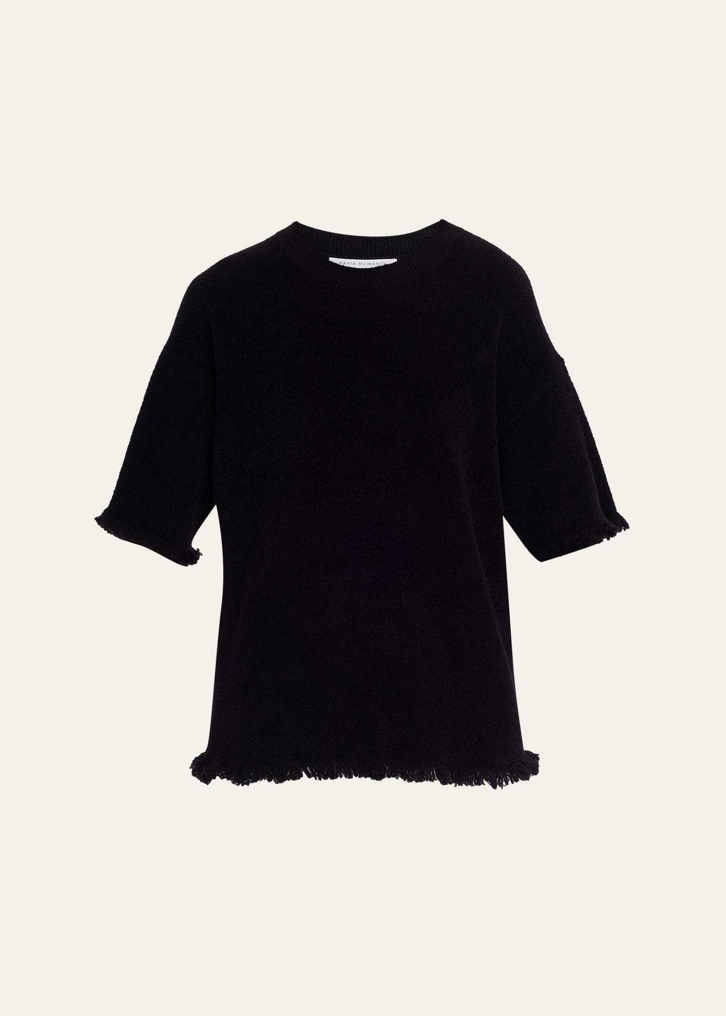 MARIA MCMANUS Drop-Shoulder Frayed Short-Sleeve T-Shirt - Bergdorf