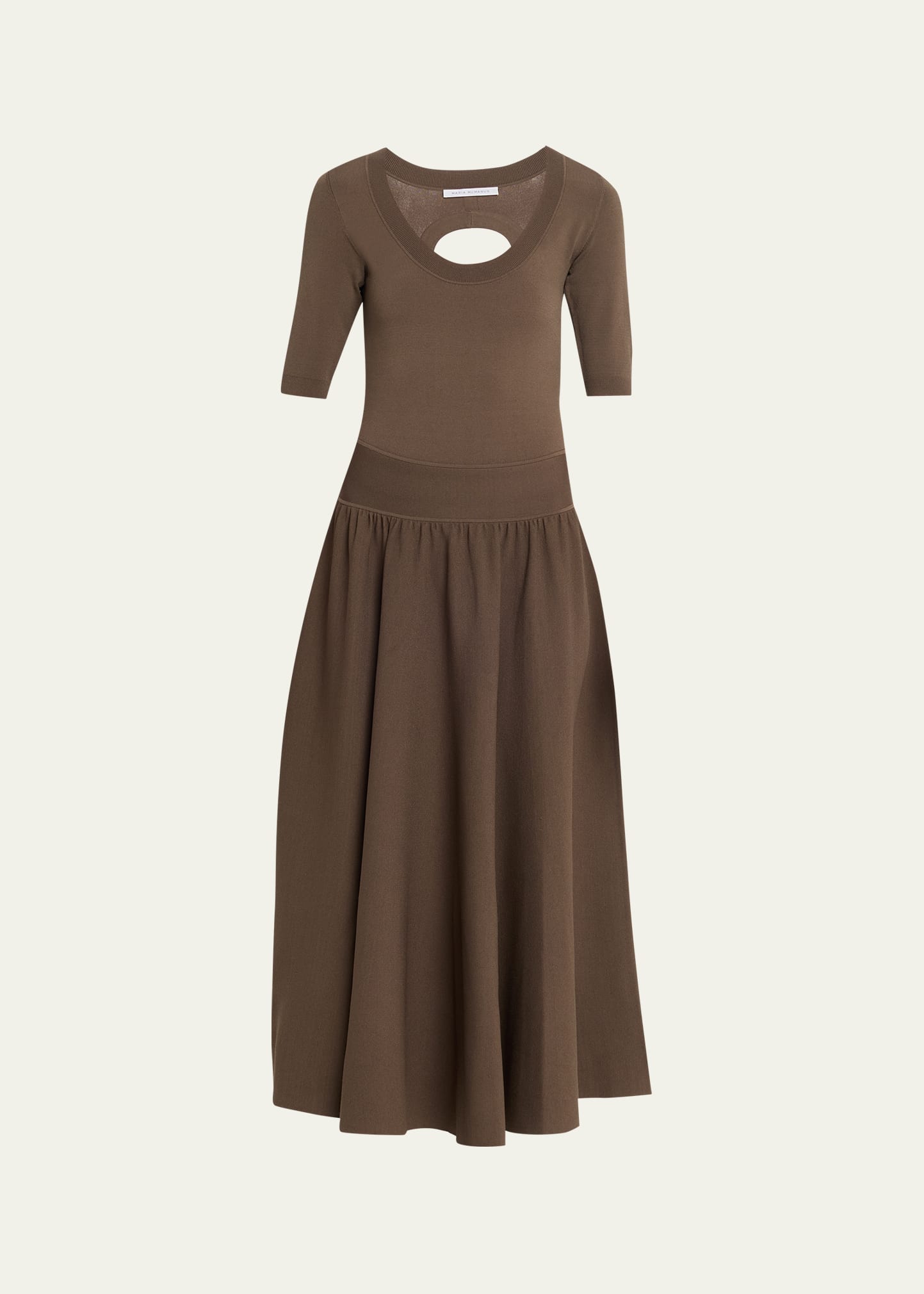maria knitted midi dress Maria Mcmanus Double Keyhole Knit Midi Dress, Taupe, Women's, Small, Casual & Work Dresses Knit Dresses