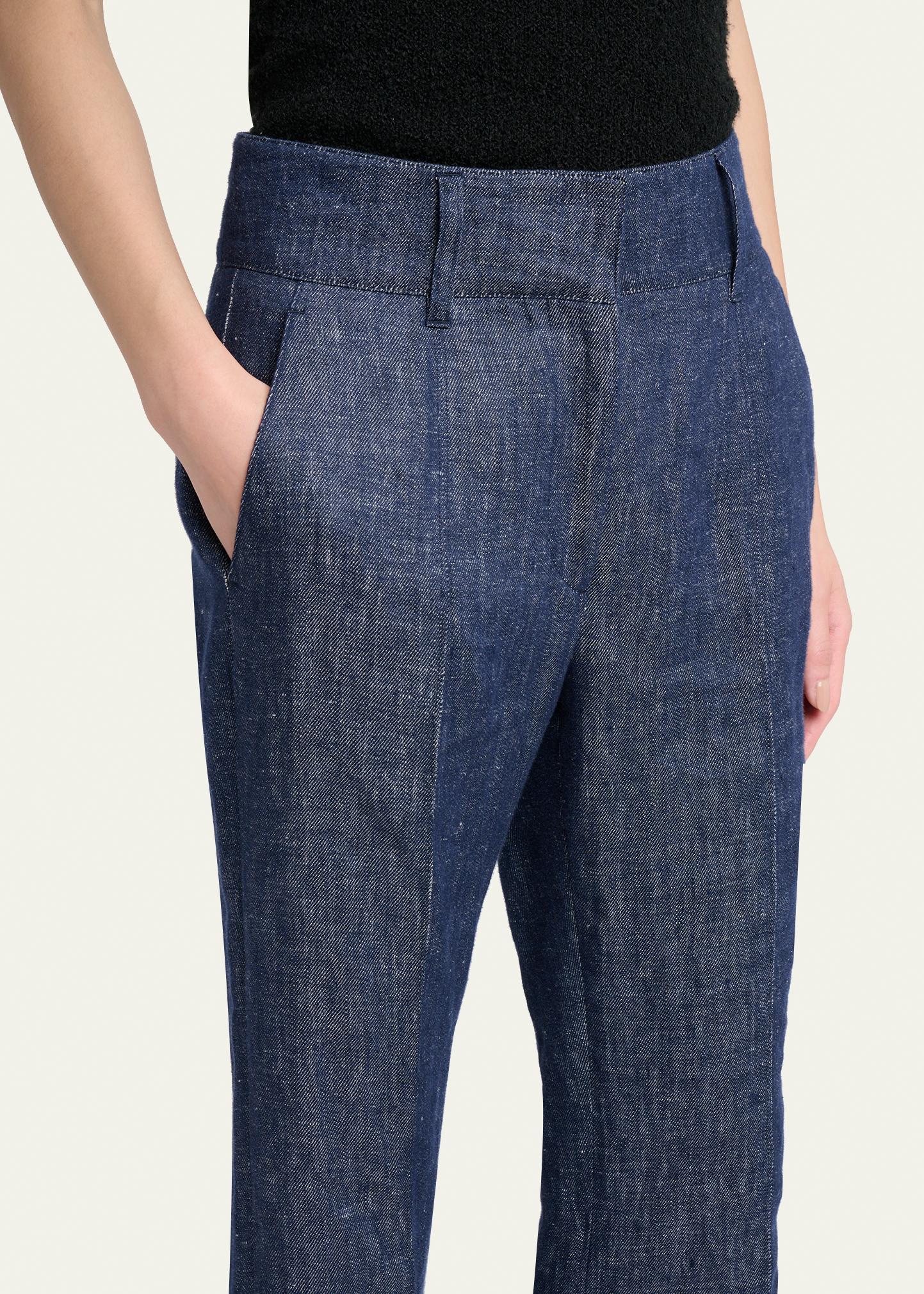 Gabriela Hearst Rhein Pintuck Linen Flare Pants - Bergdorf Goodman
