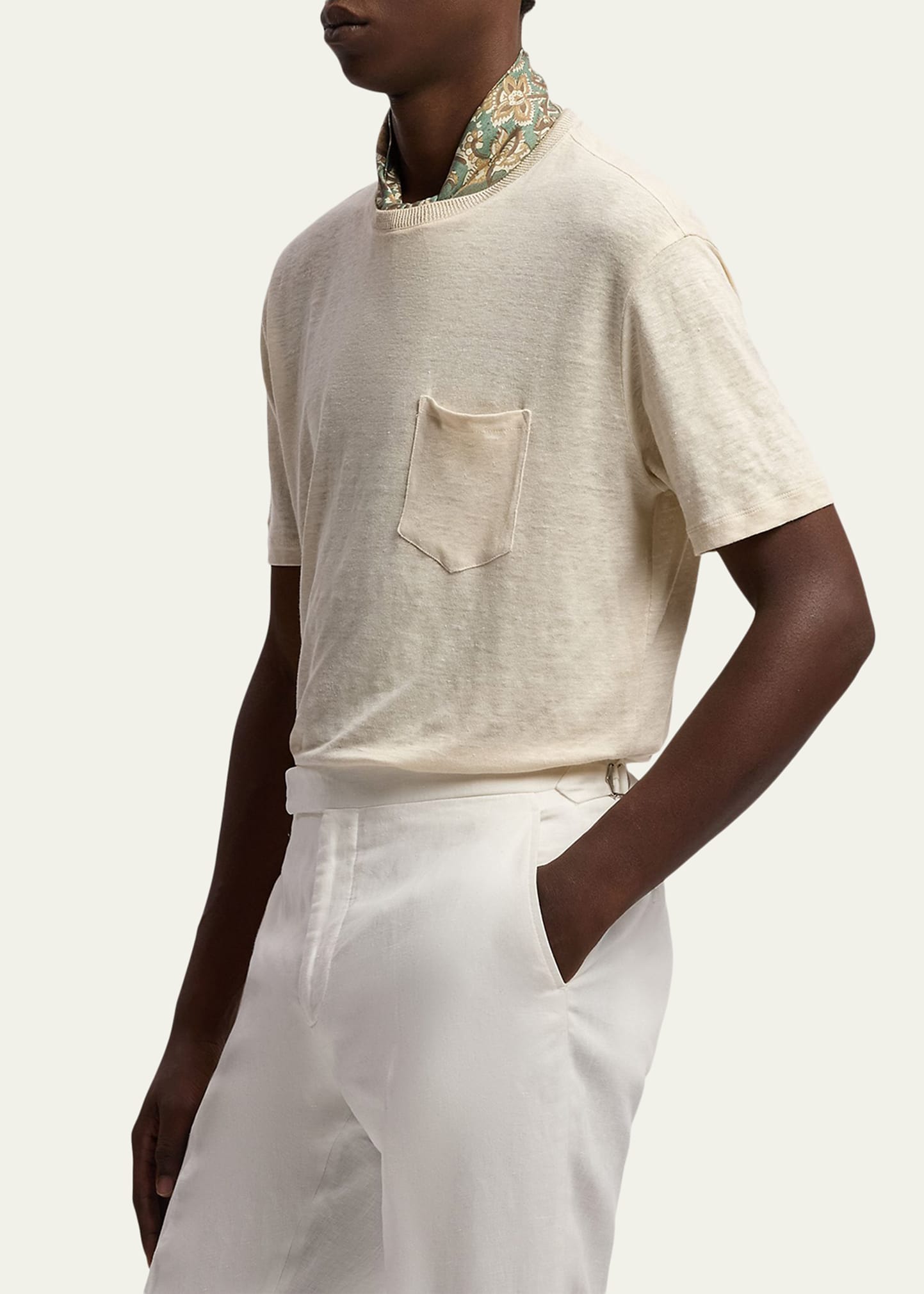 [希少] 00’s Polo Ralph Lauren Mulch Pocket Ralph Lauren Purple Label Linen Jersey Pocket T-Shirt - Bergdorf