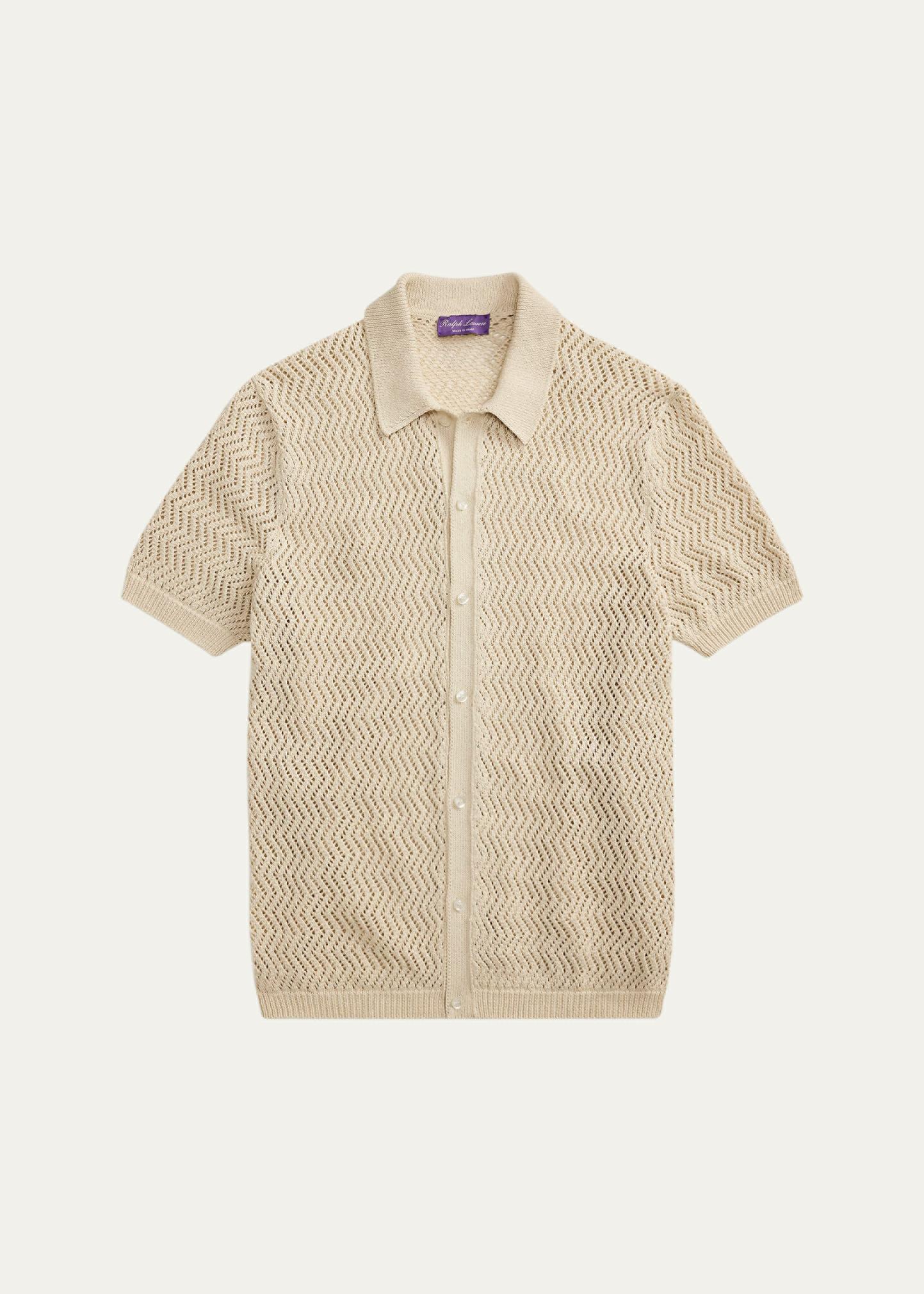 Ralph Lauren Purple Label Men's Textured Cotton Short-Sleeve