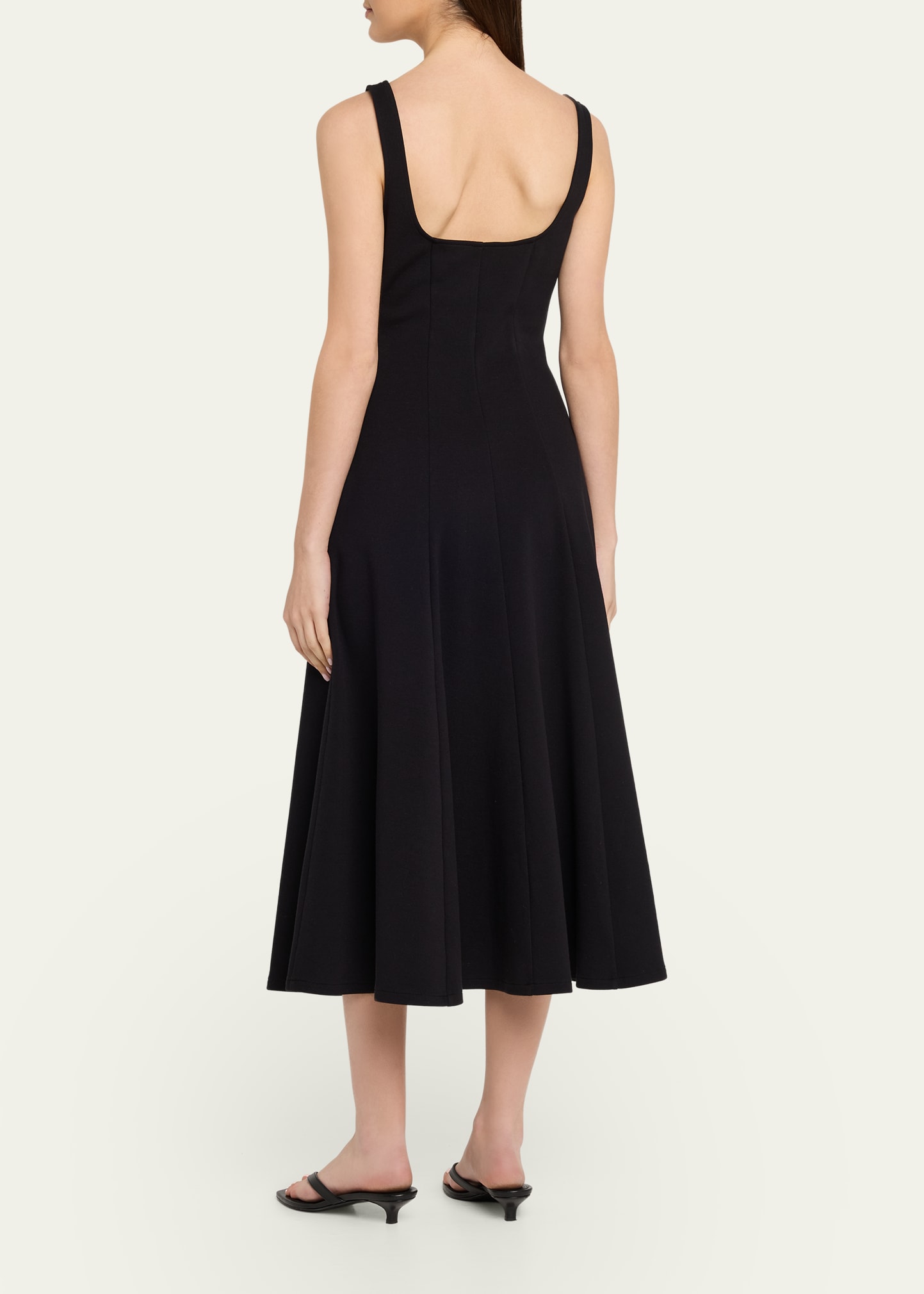 Vince Seamed Square-Neck Knit Midi Dress - Bergdorf Goodman