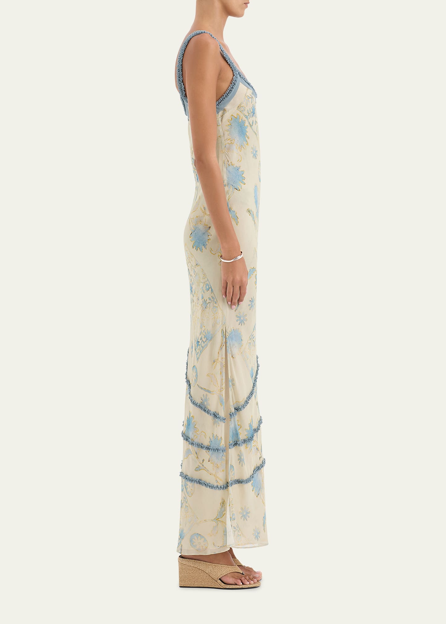 cecile maxi dress SIR. Cecile Ruffle Slip Dress in Yellow