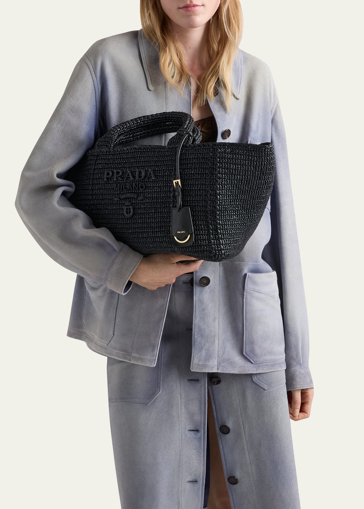 Prada Crochet Viscose Raffia Tote Bag - Bergdorf Goodman