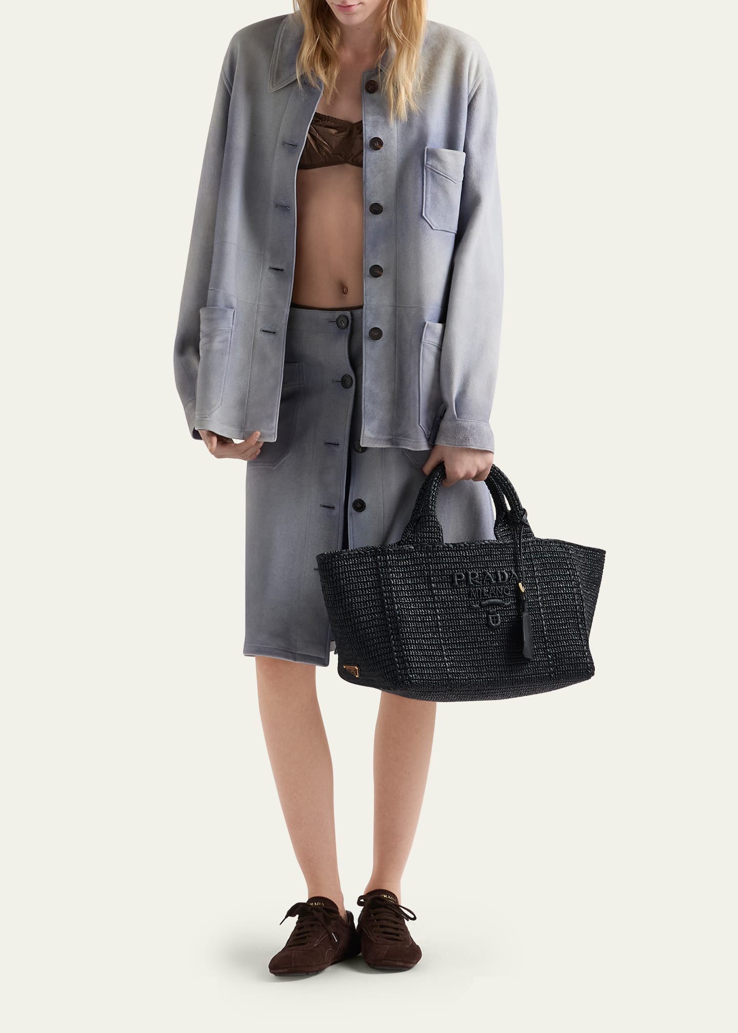 Prada Crochet Viscose Raffia Tote Bag - Bergdorf Goodman