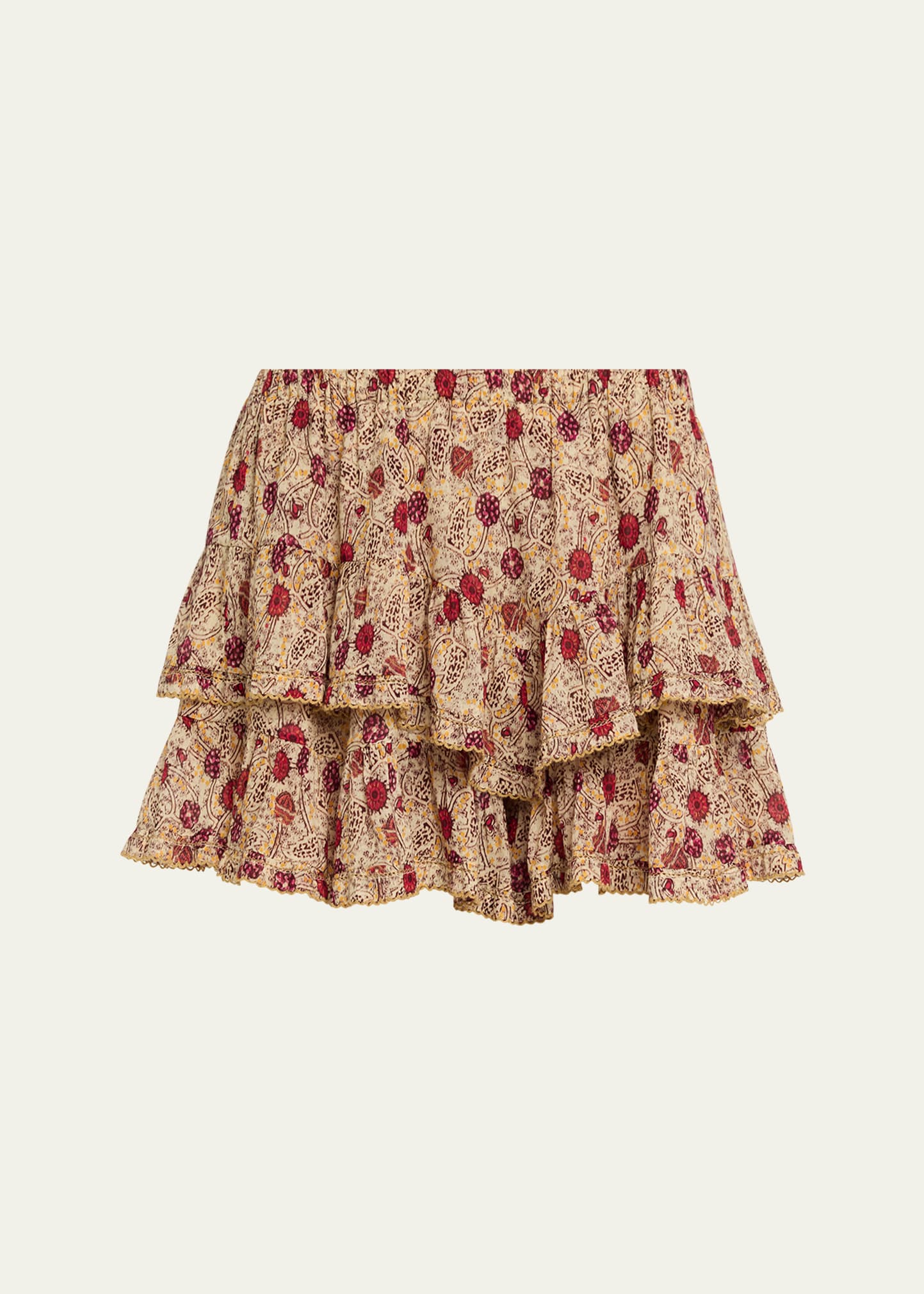 Etoile Isabel Marant Jocadia Floral Ruffled Cotton Miniskirt