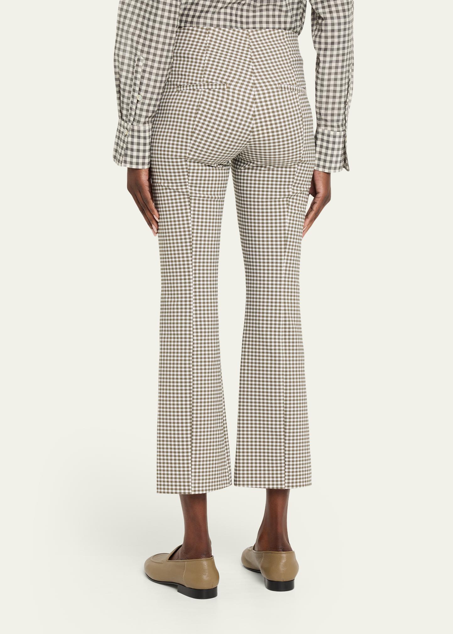 Vince Niki Gingham Mid-Rise Crop Flare Pants - Bergdorf Goodman