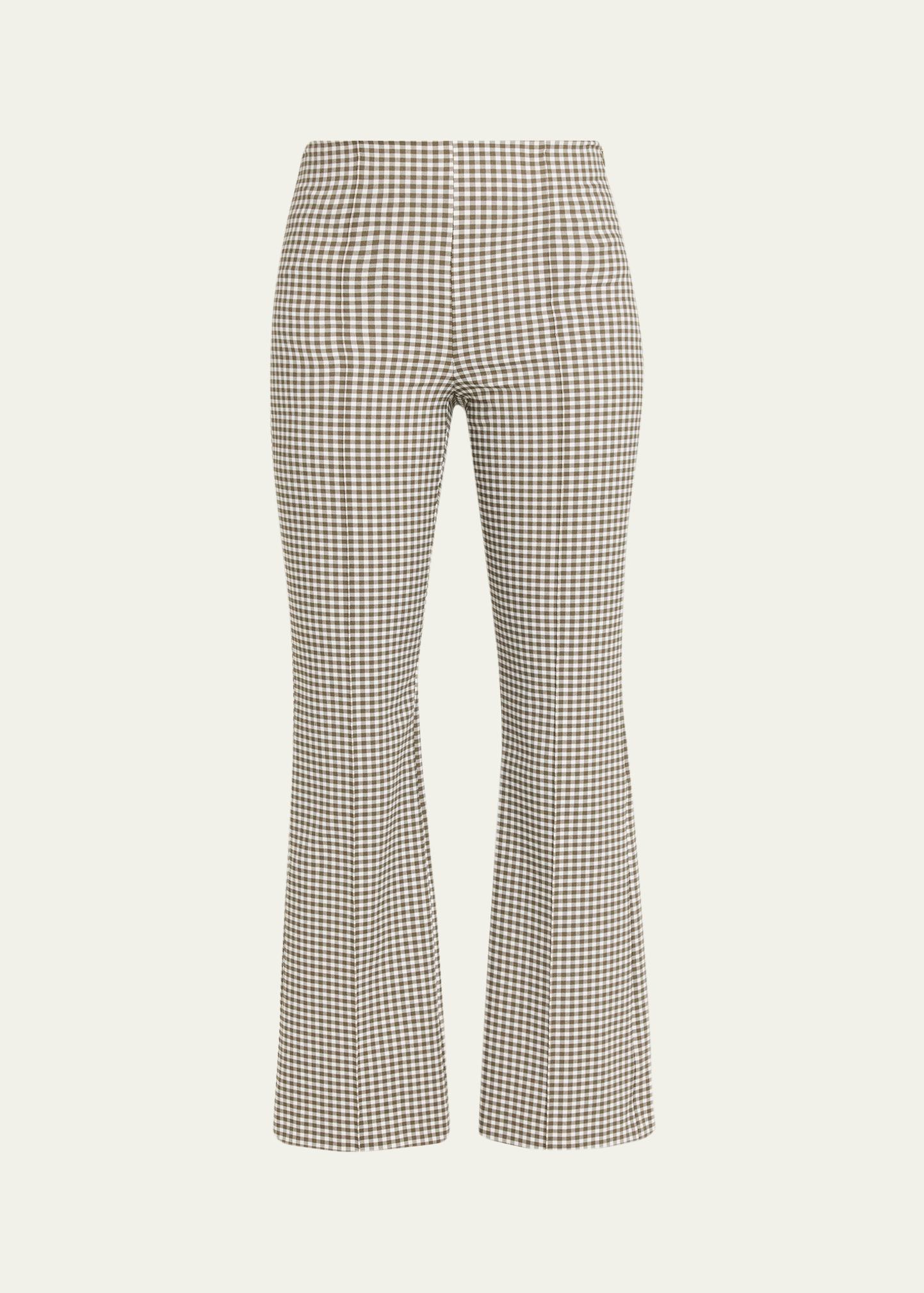 Vince Niki Gingham Mid-Rise Crop Flare Pants - Bergdorf Goodman
