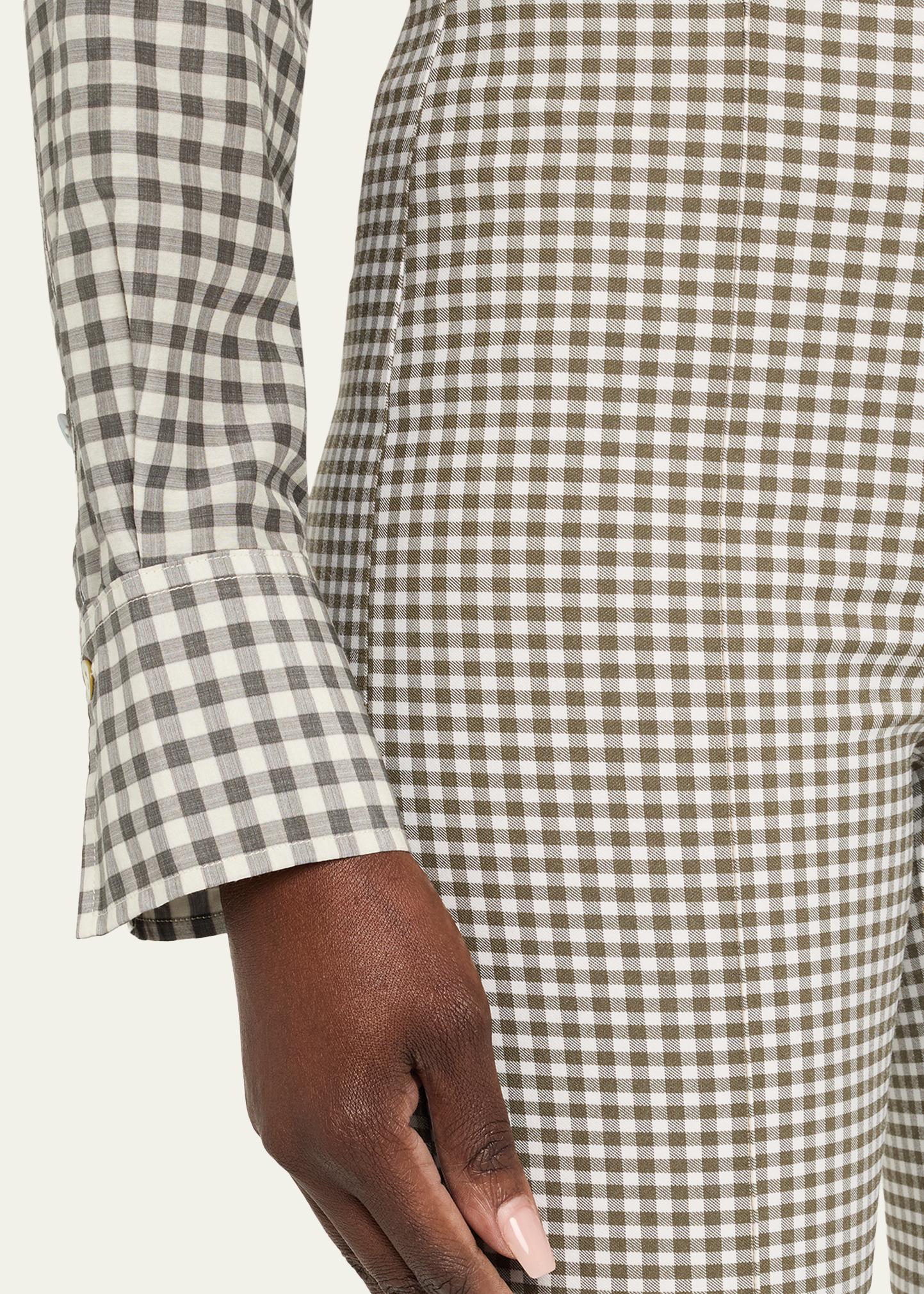 Vince Niki Gingham Mid-Rise Crop Flare Pants - Bergdorf Goodman