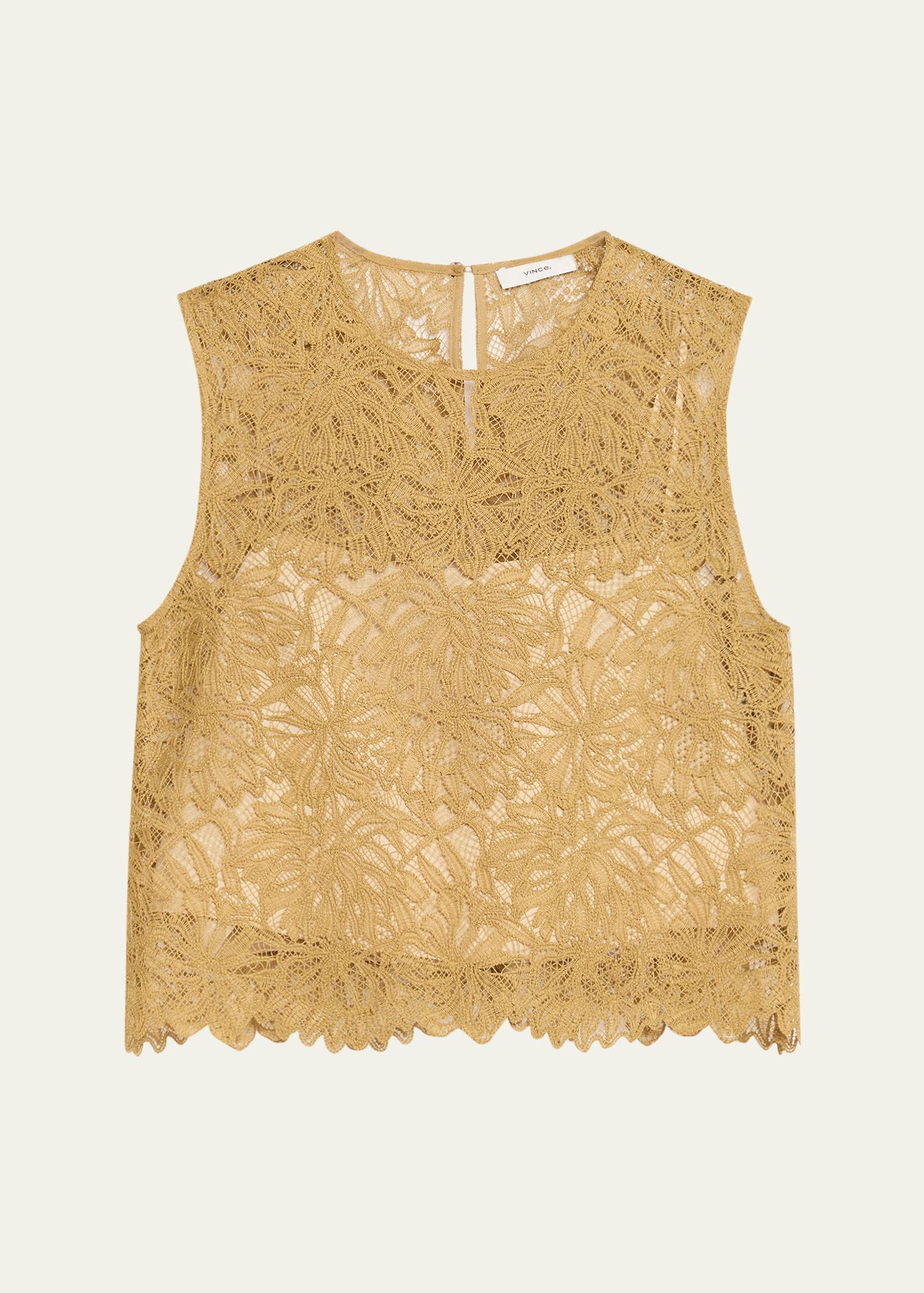 Vince Sleeveless Floral Lace Top - Bergdorf Goodman