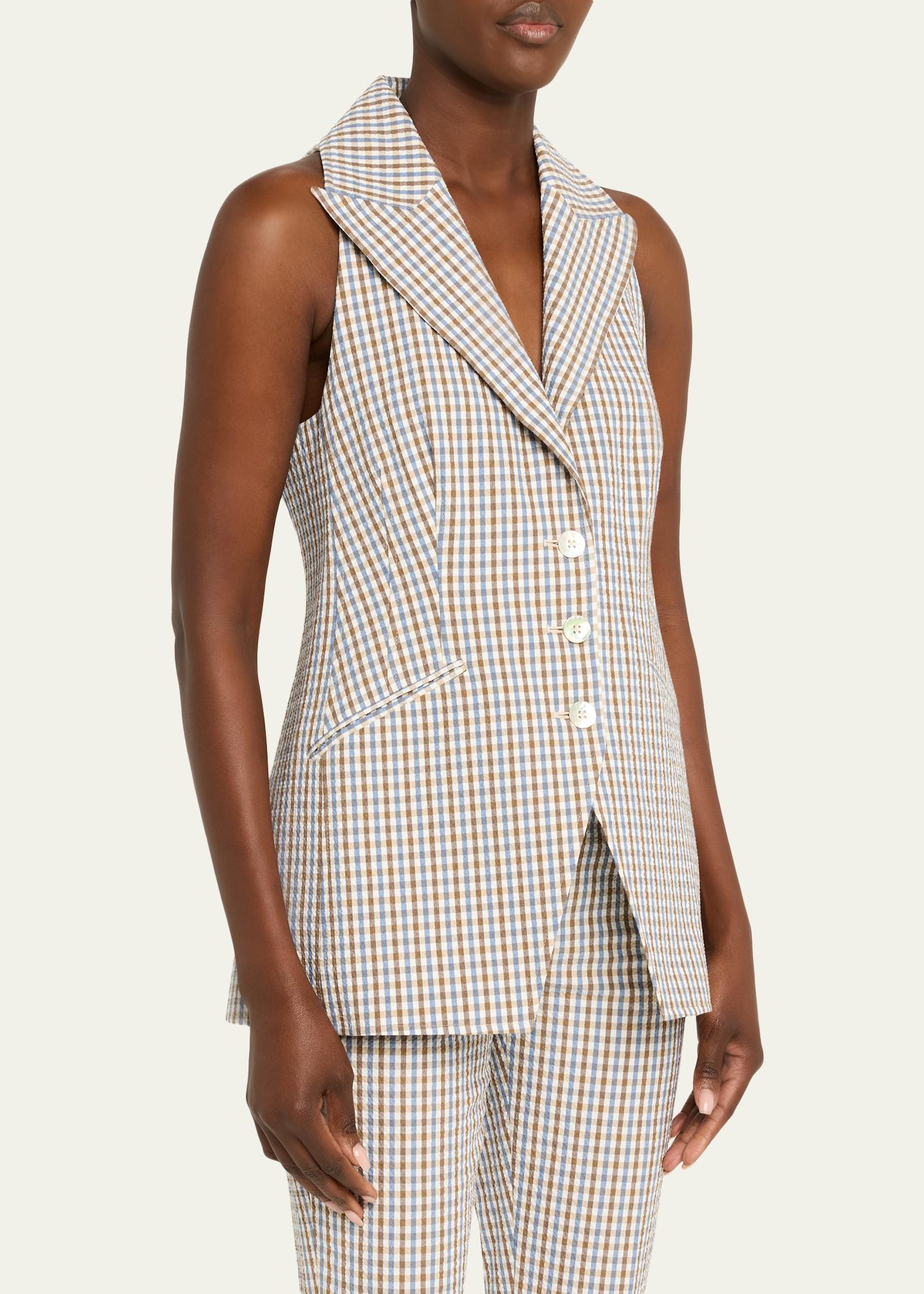 Veronica Beard Costa Seersucker Vest - Bergdorf Goodman