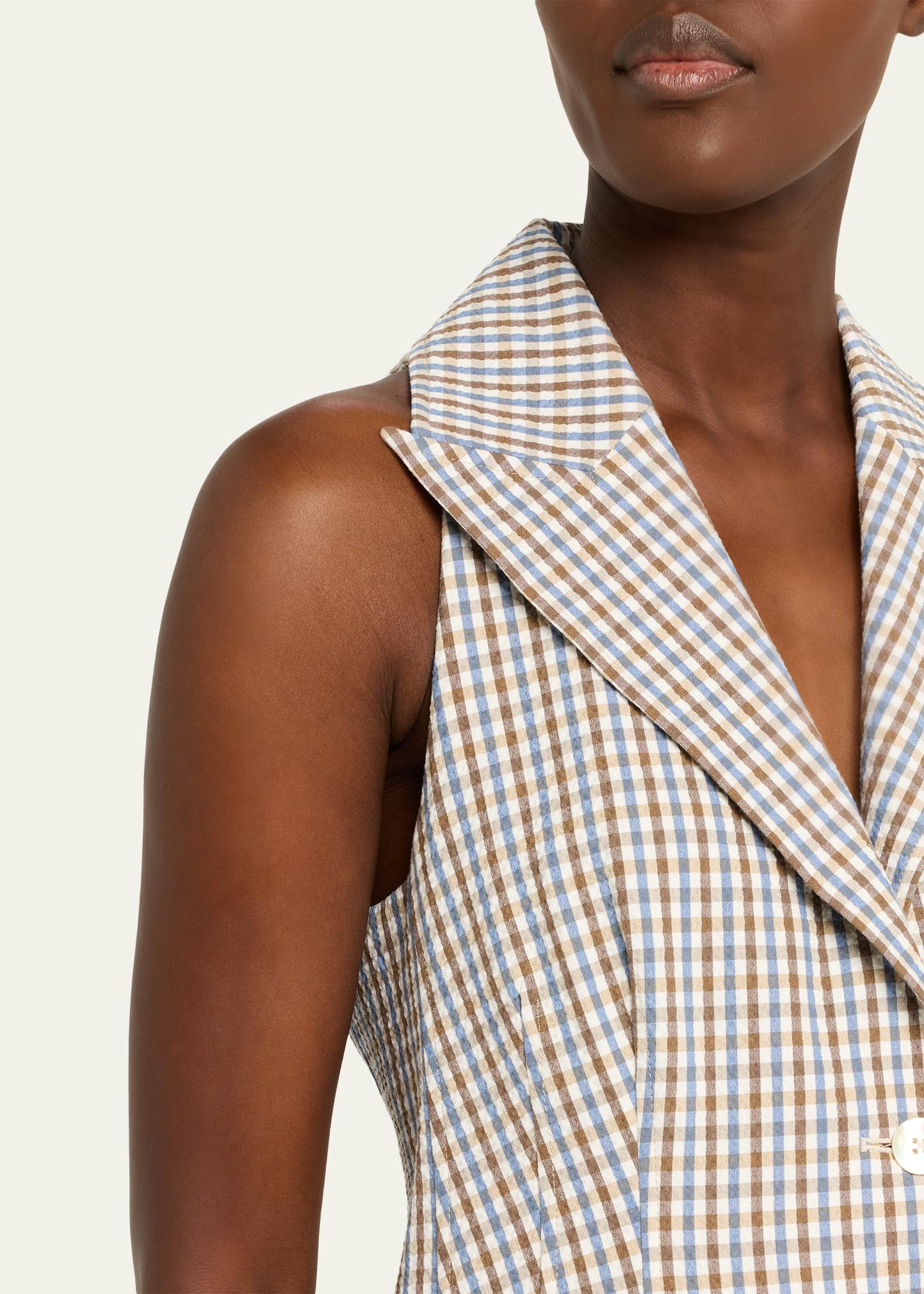 Veronica Beard Costa Seersucker Vest - Bergdorf Goodman