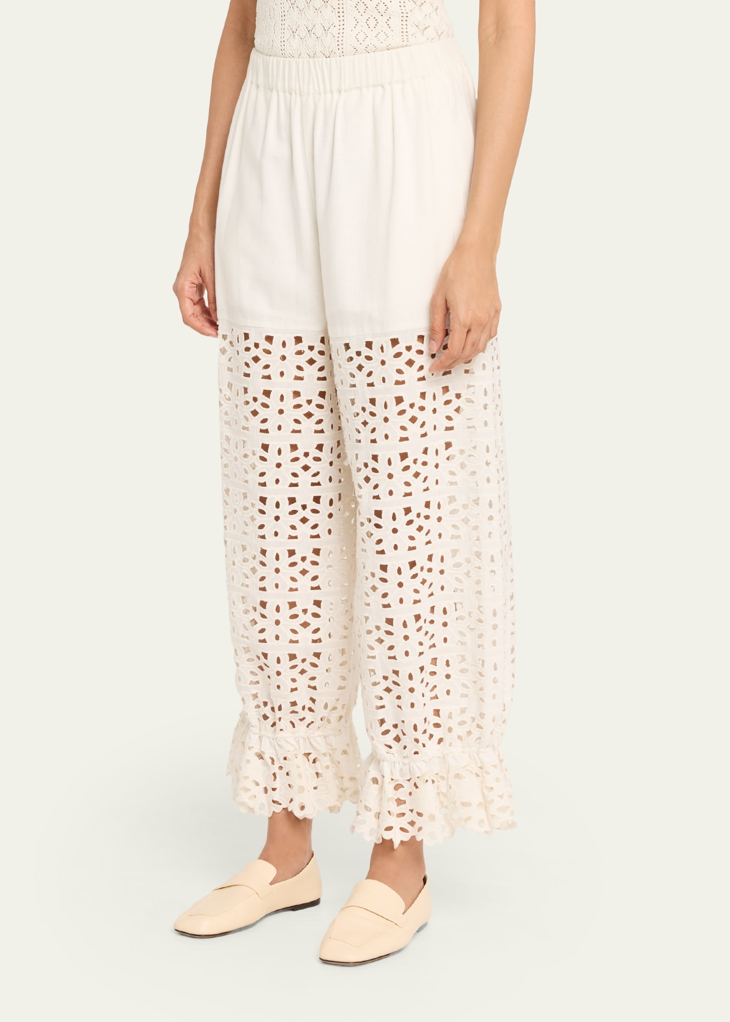 Sea Leila Eyelet Embroidered Pants - Bergdorf Goodman