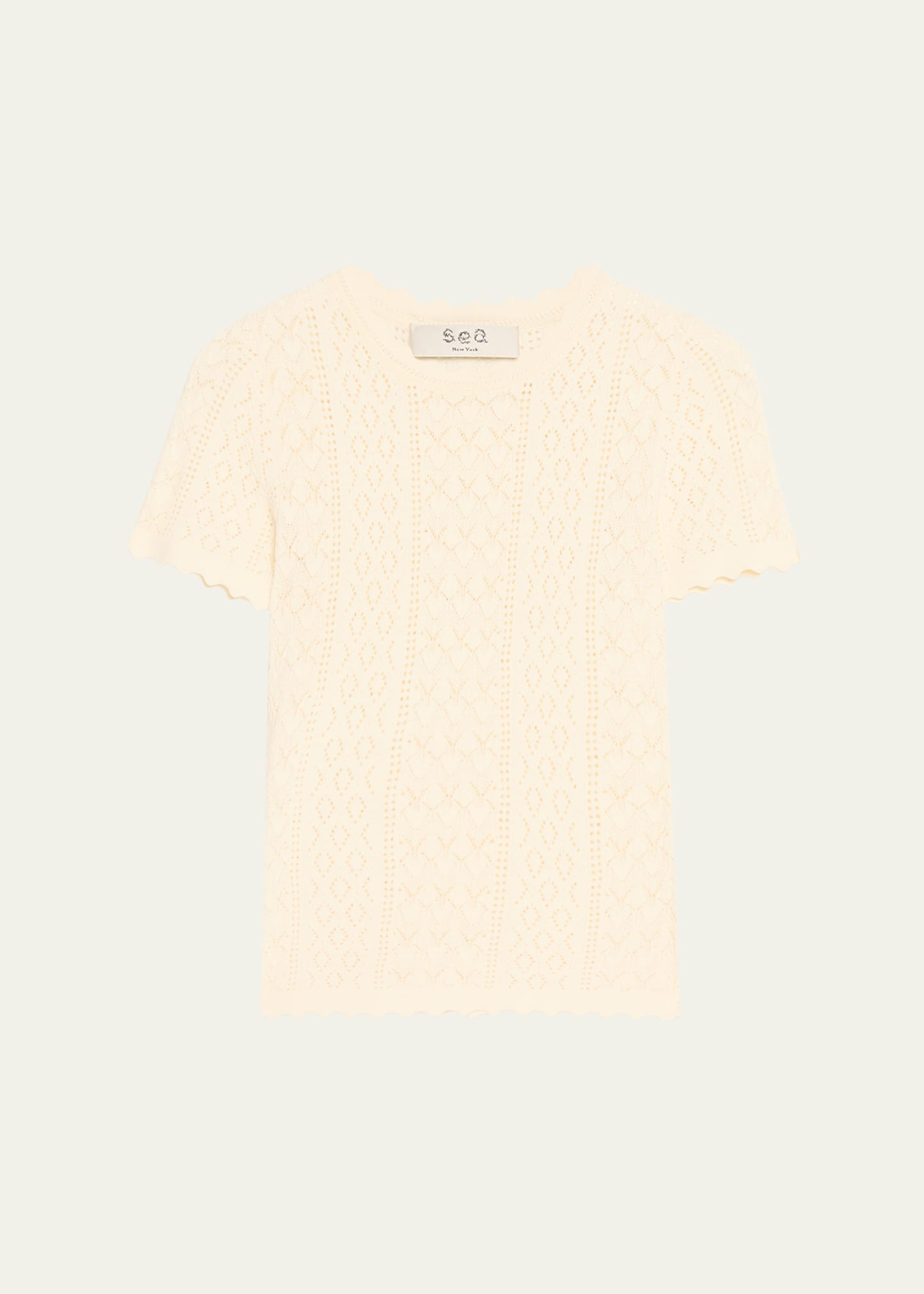 Sea Georgia Pointelle Knit Short-Sleeve Top - Bergdorf Goodman