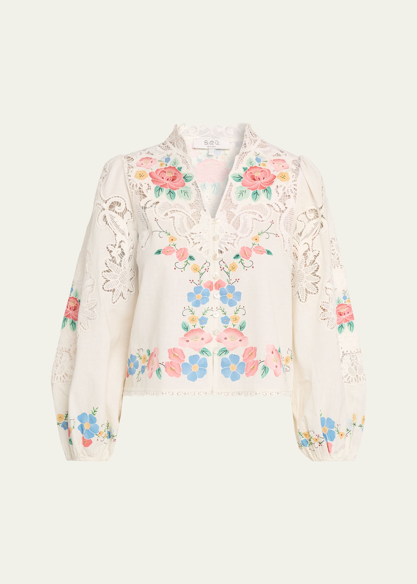 Sea Astrid Floral Embroidered Blouse - Bergdorf Goodman