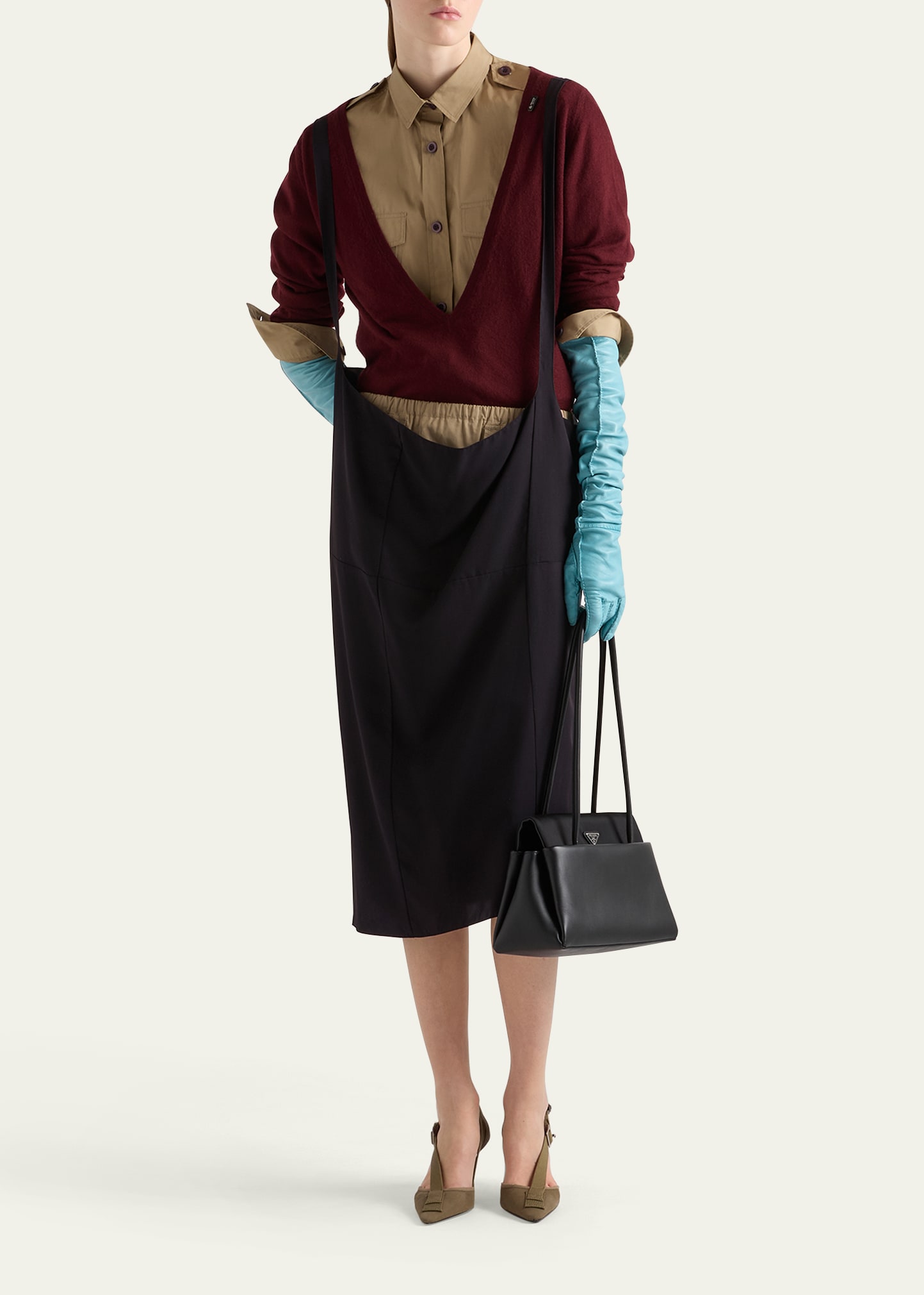 Prada Crepe Suspender Skirt - Bergdorf Goodman