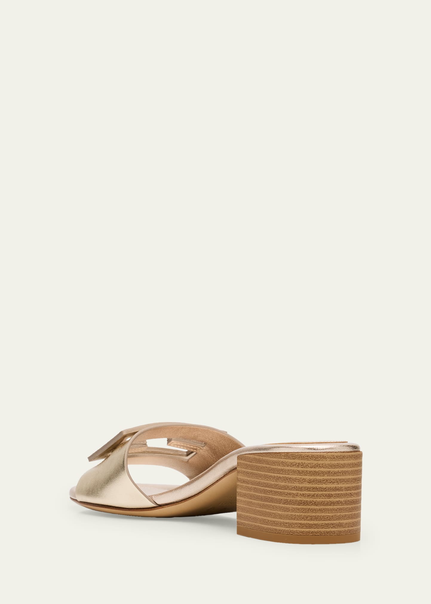 Fendi 45mm Baguette Metallic Leather Mules - Bergdorf Goodman