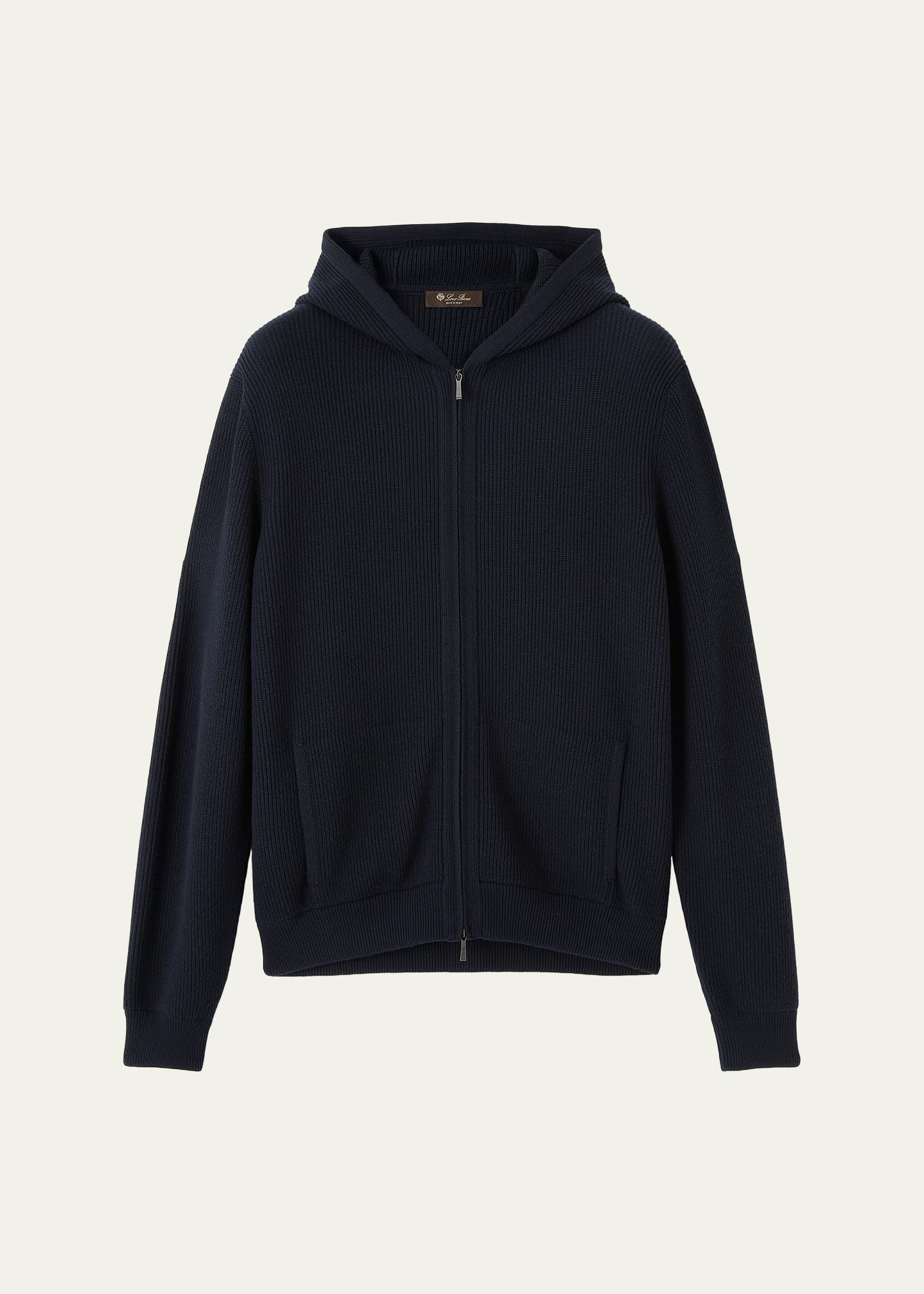 Loro Piana Men's Sloop Wool Rib Full-Zip Hoodie - Bergdorf Goodman