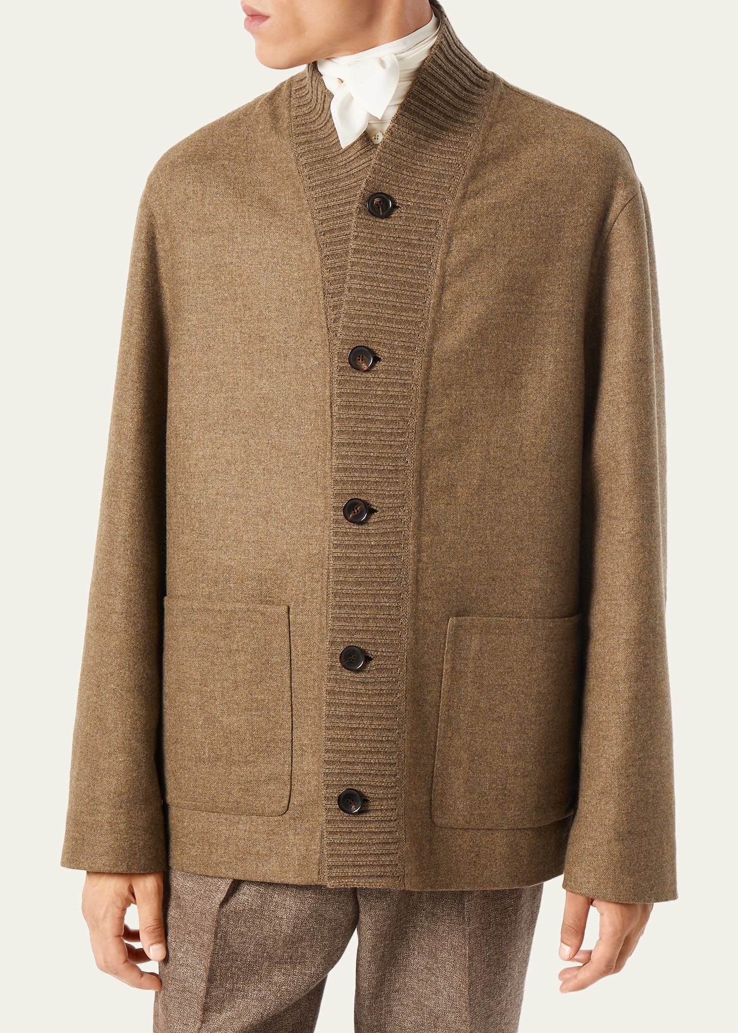 Loro Piana Men's Hayle Blouson Cardigan Sweater - Bergdorf Goodman