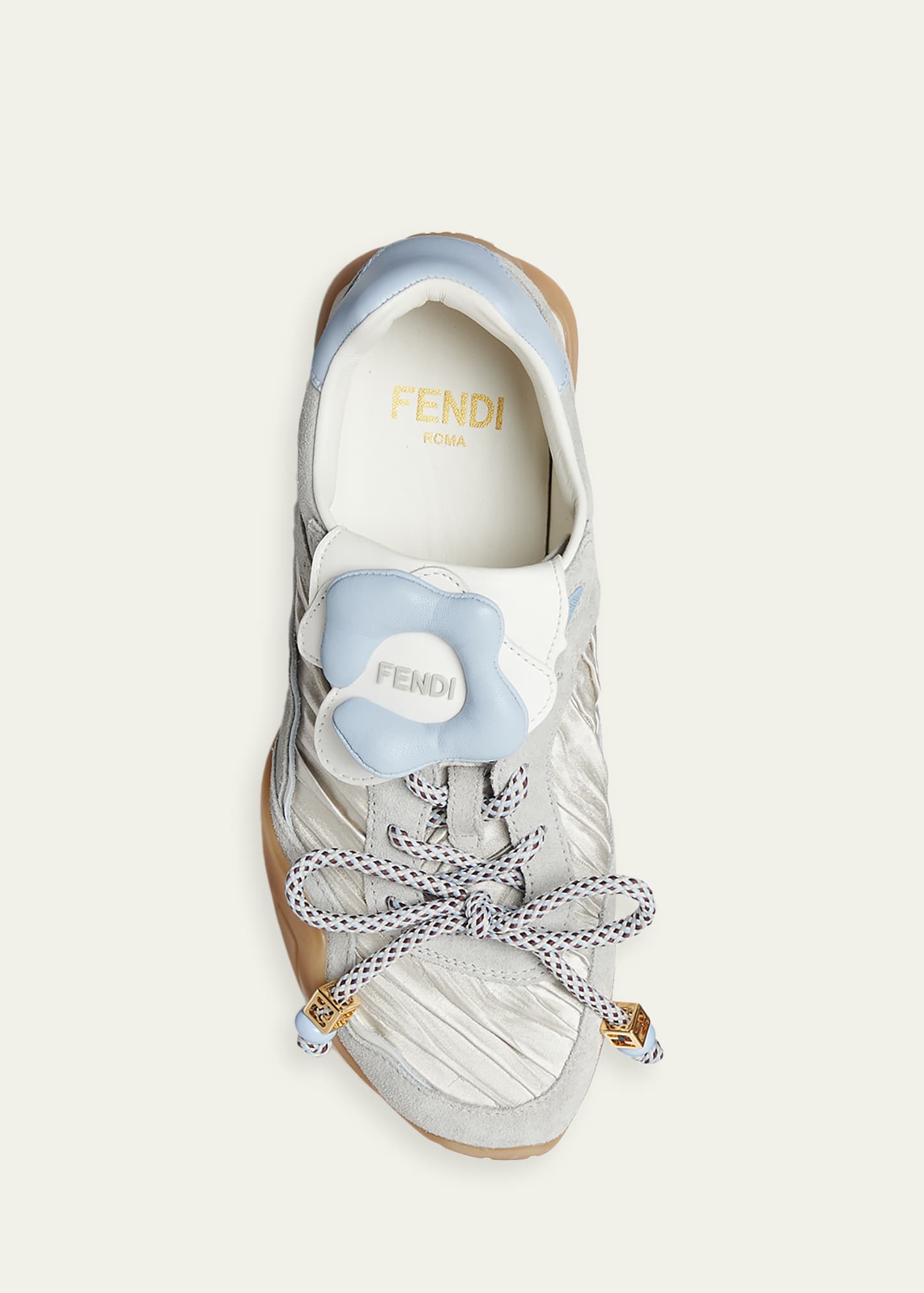 Fendi Wave Pulse Mixed-Media Low-Top Sneakers - Bergdorf Goodman