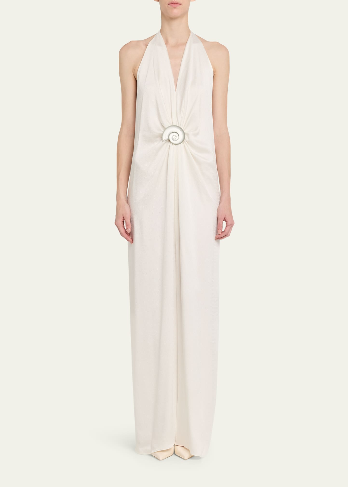 silvia tcherassi rowan gathered satin maxi dress Rowan Dress  Silvia Tcherassi USA