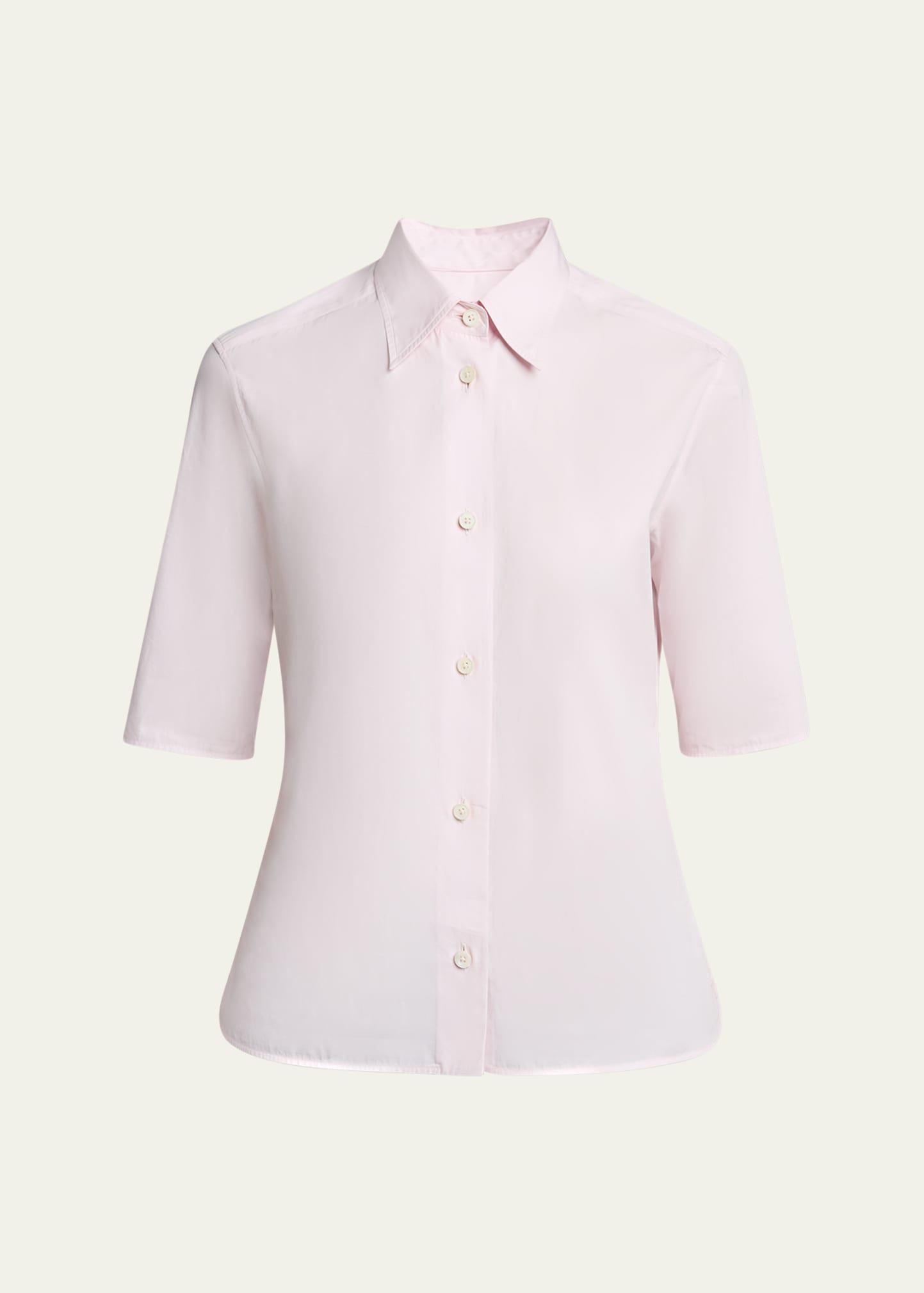 Jil Sander Elbow-Sleeve Slim Button-Down Shirt - Bergdorf Goodman