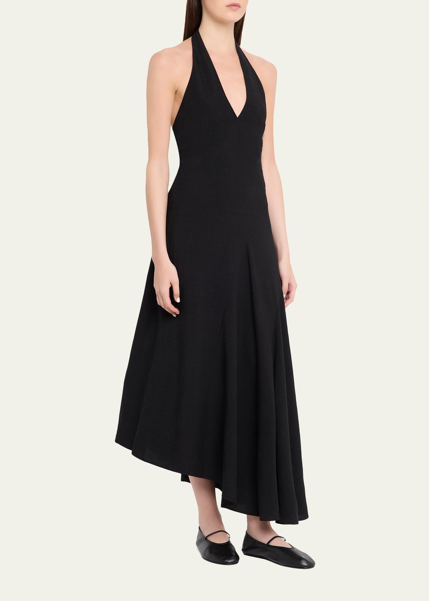 A.L.C. Women's Celina Linen-Blend Halter Midi-Dress - Black