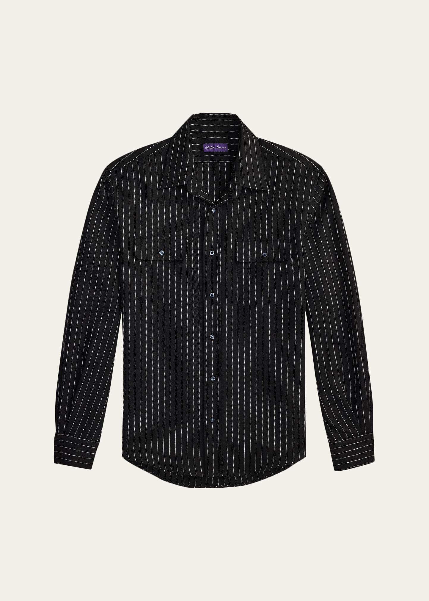 ralph lauren mens black dress shirt Ralph Lauren Black Label Shirt Mens 17 Black Long Sleeve Made In Italy  Button Up