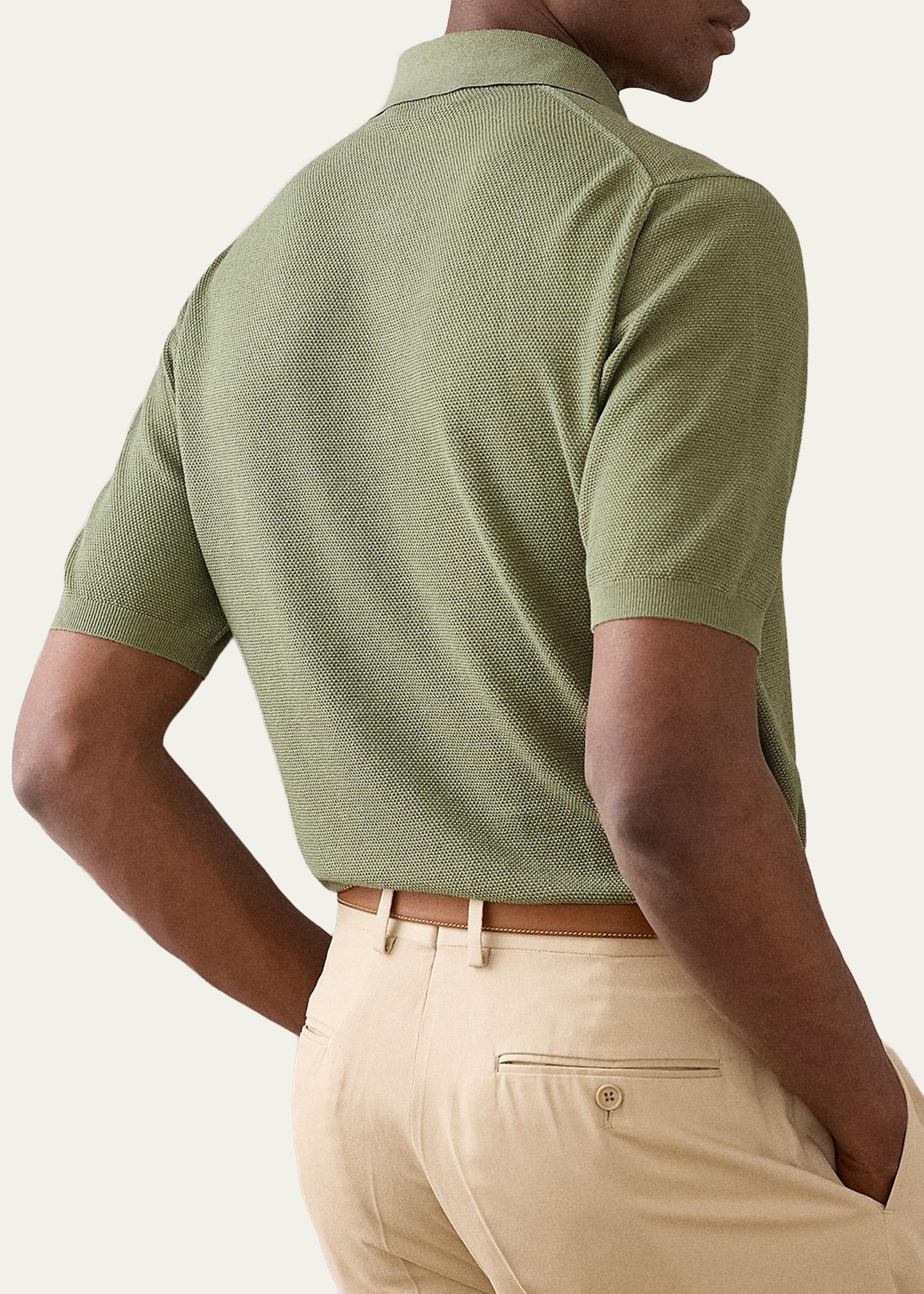 Ralph Lauren Purple Label Men's Silk-Blend Short-Sleeve Polo