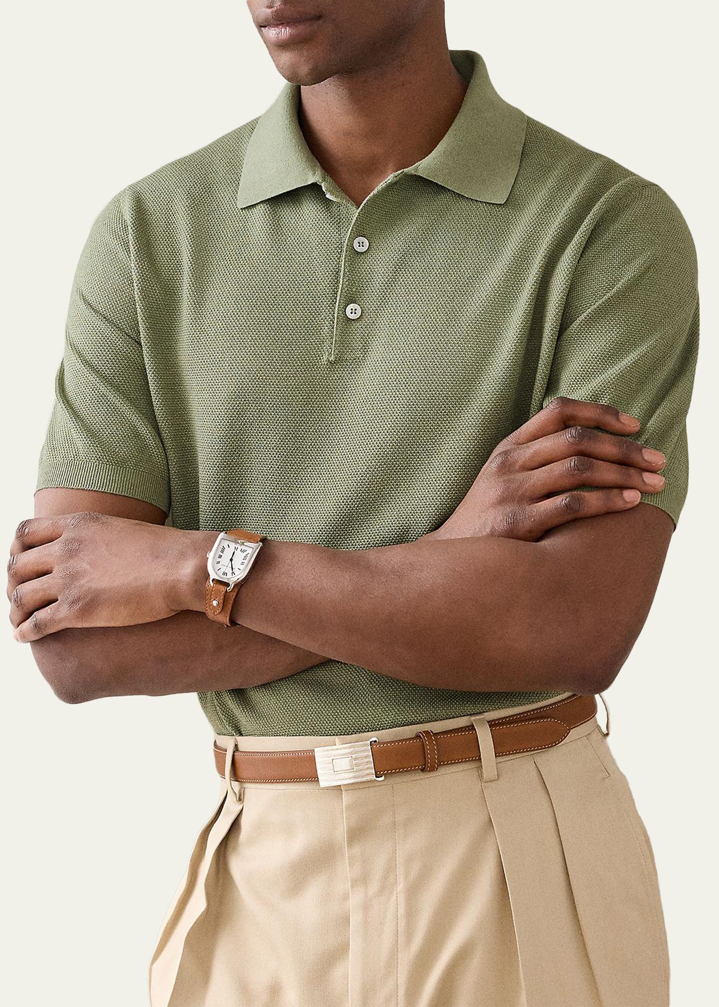 Ralph Lauren Purple Label Men's Silk-Blend Short-Sleeve Polo