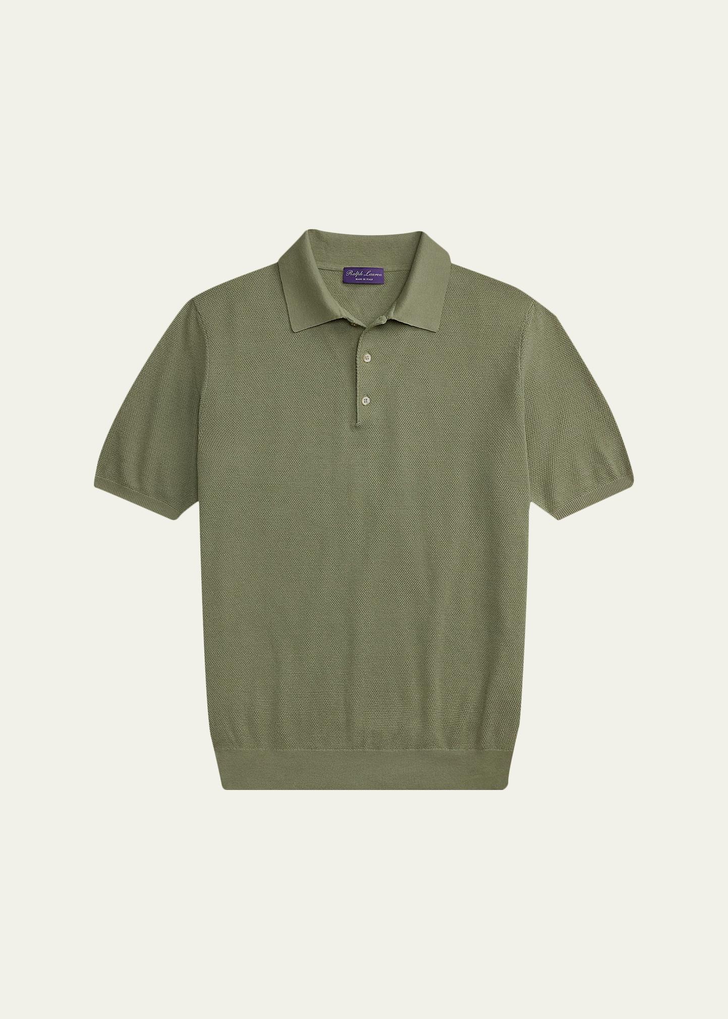 ユウ　　　　　　　　　　　　　　　　　　　PRL Ralph Lauren Ralph Lauren Purple Label Men's Silk-Blend Short-Sleeve Polo