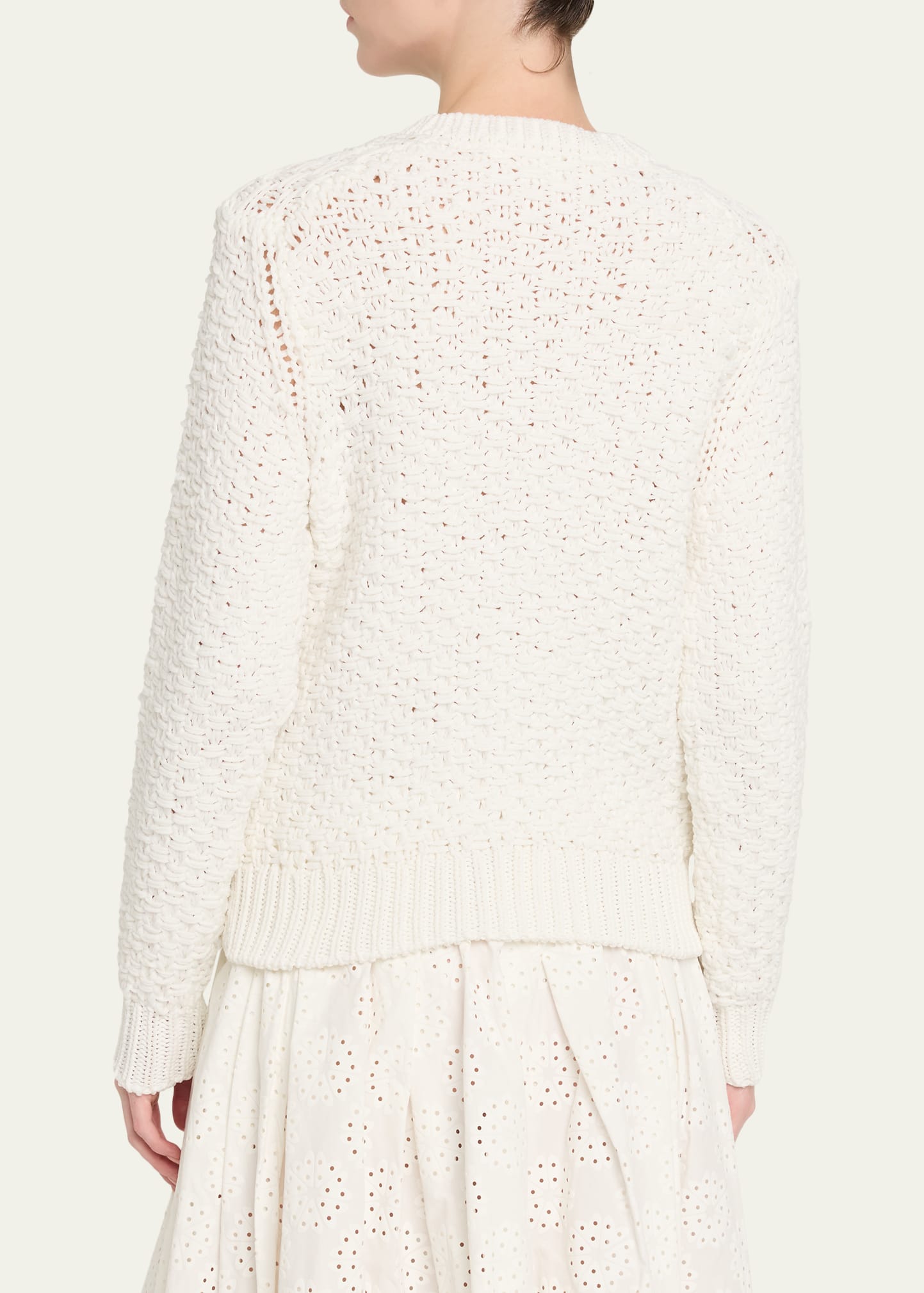 Comme des Garcons Open-Knit Crochet Crewneck Cardigan - Bergdorf