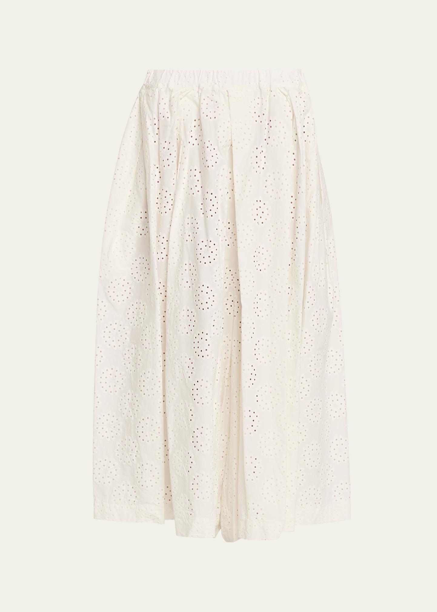 Comme des Garcons Eyelet-Embroidered Cotton Midi Skirt - Bergdorf